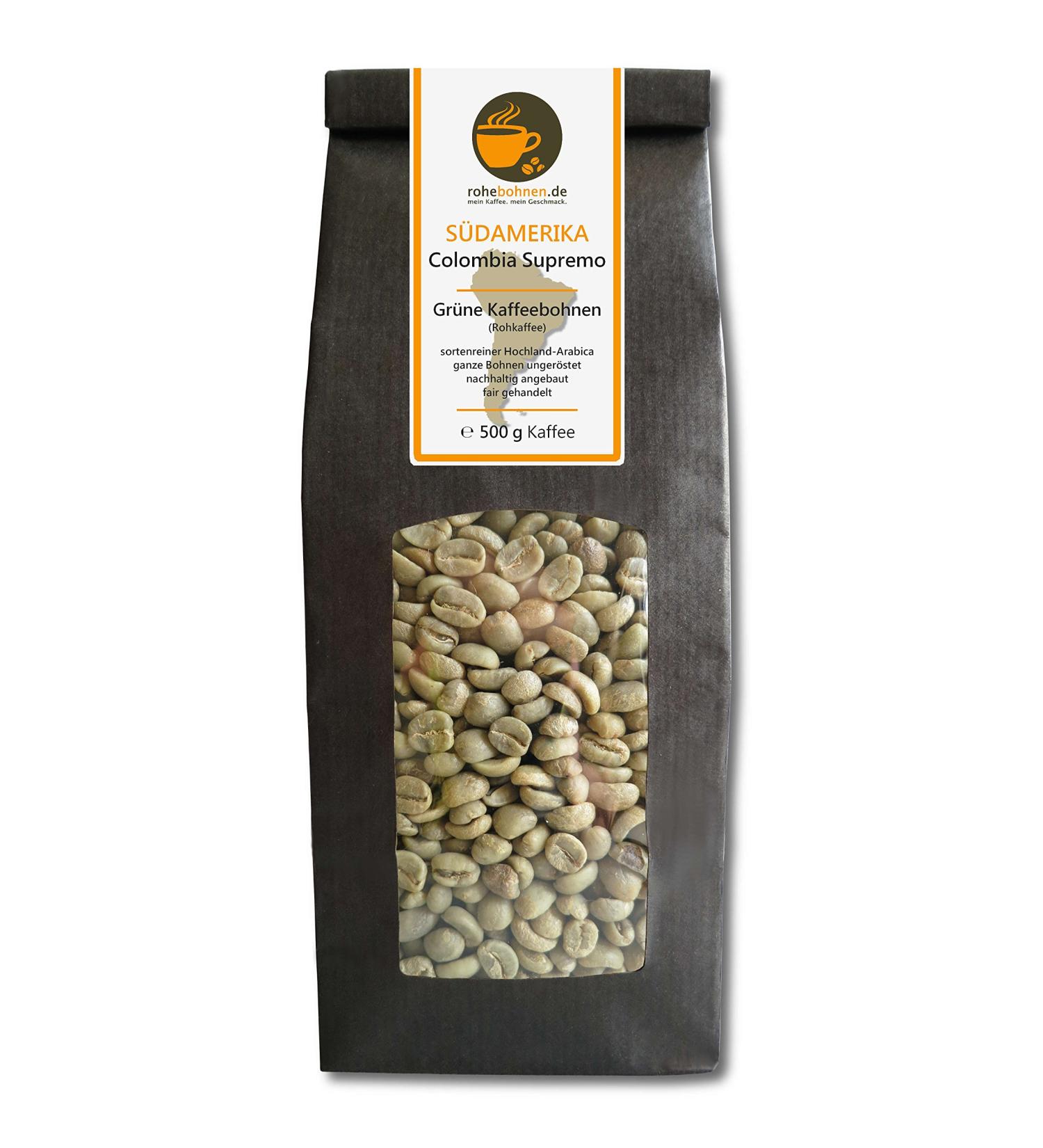 Green Coffee Beans Colombia Supremo (raw Coffee Beans 500g) coffee 500g