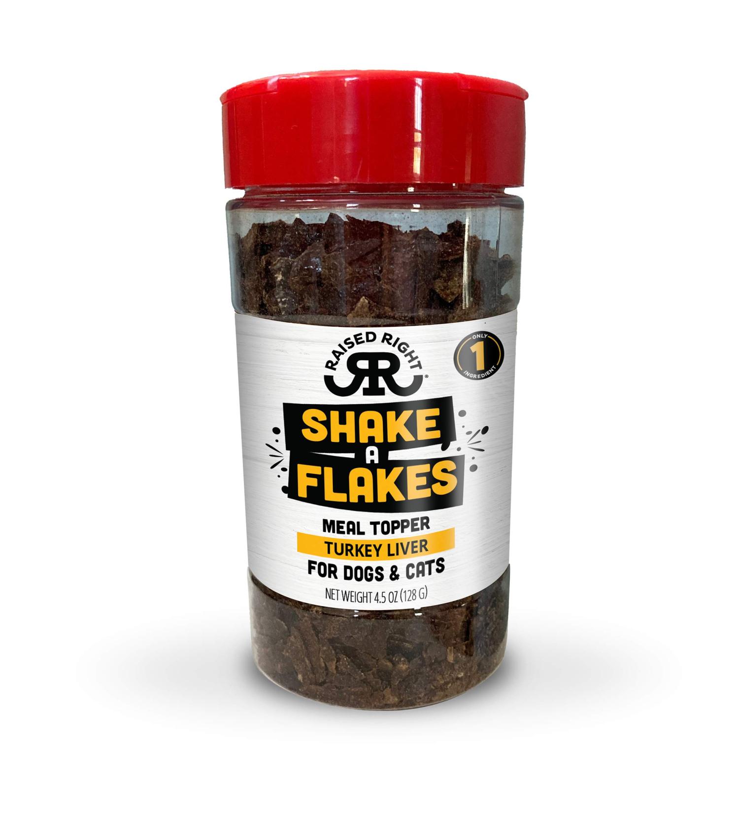 Raised Right Shake A Flakes Turkey Meal Topper for Dogs & Cats - 4.5 Oz - Buy Online on GoSupps.com