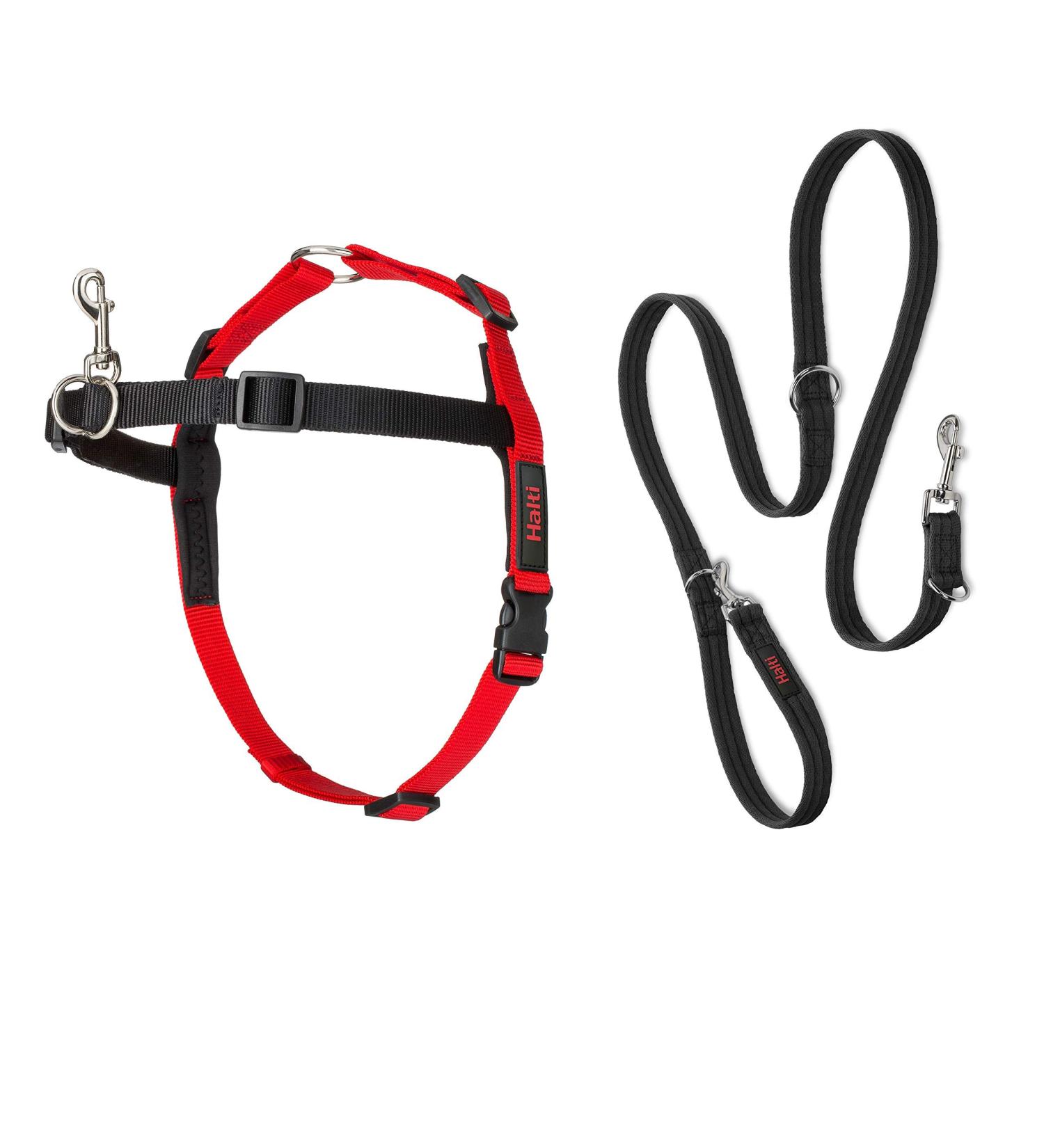 Halti Front Control Harness and Training Lead Combination Pack Stop Dog Pulling on Walks Includes Medium Front Control Harness and Double Ended Lead Black Model: 14326W Medium Harness - Buy Online on GoSupps.com