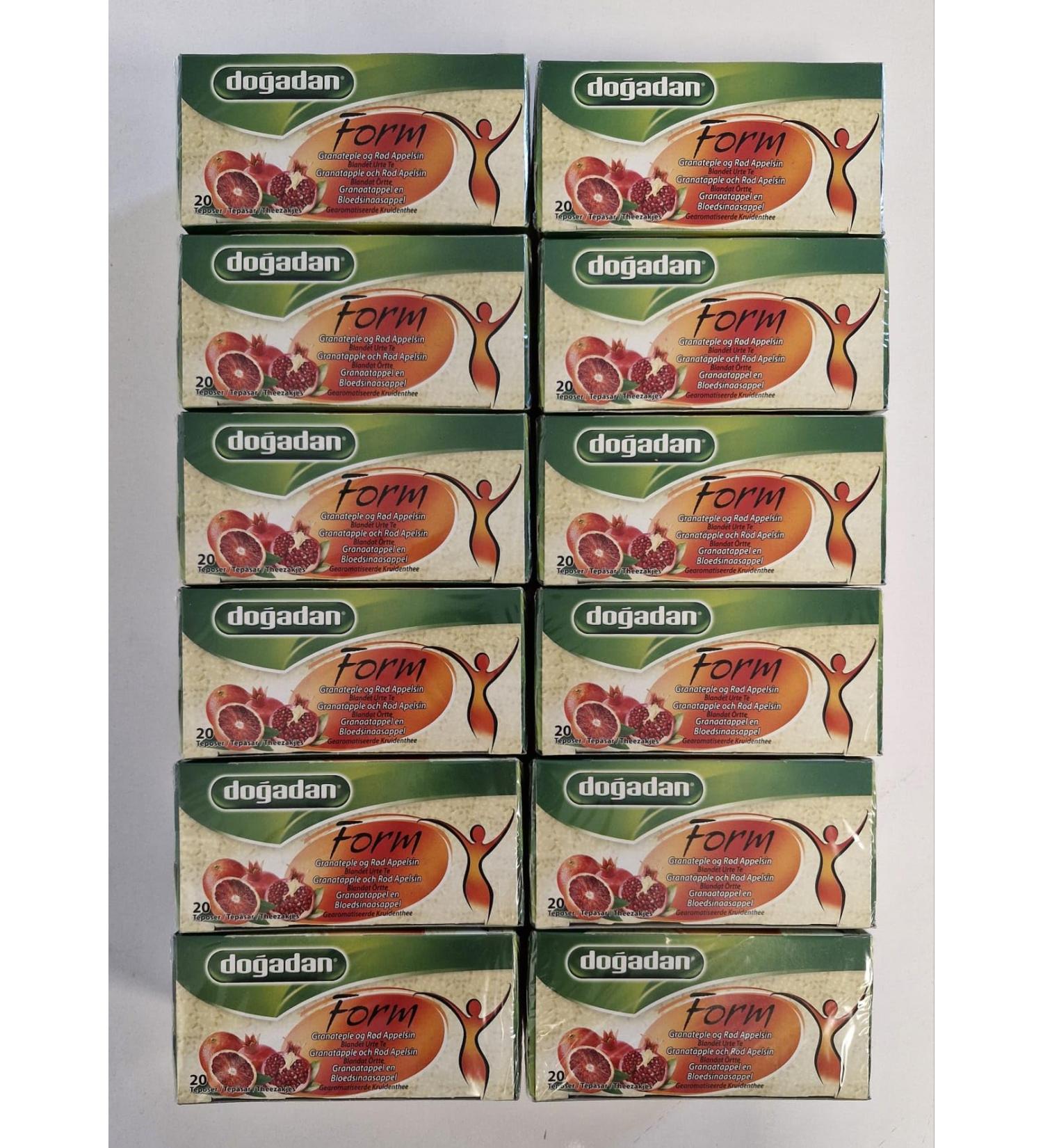 Dogadan Form Infusion Aux Herbes Aromatis e au Grenade et l'Orange Sanguine 12 Boites x 20 Sachets