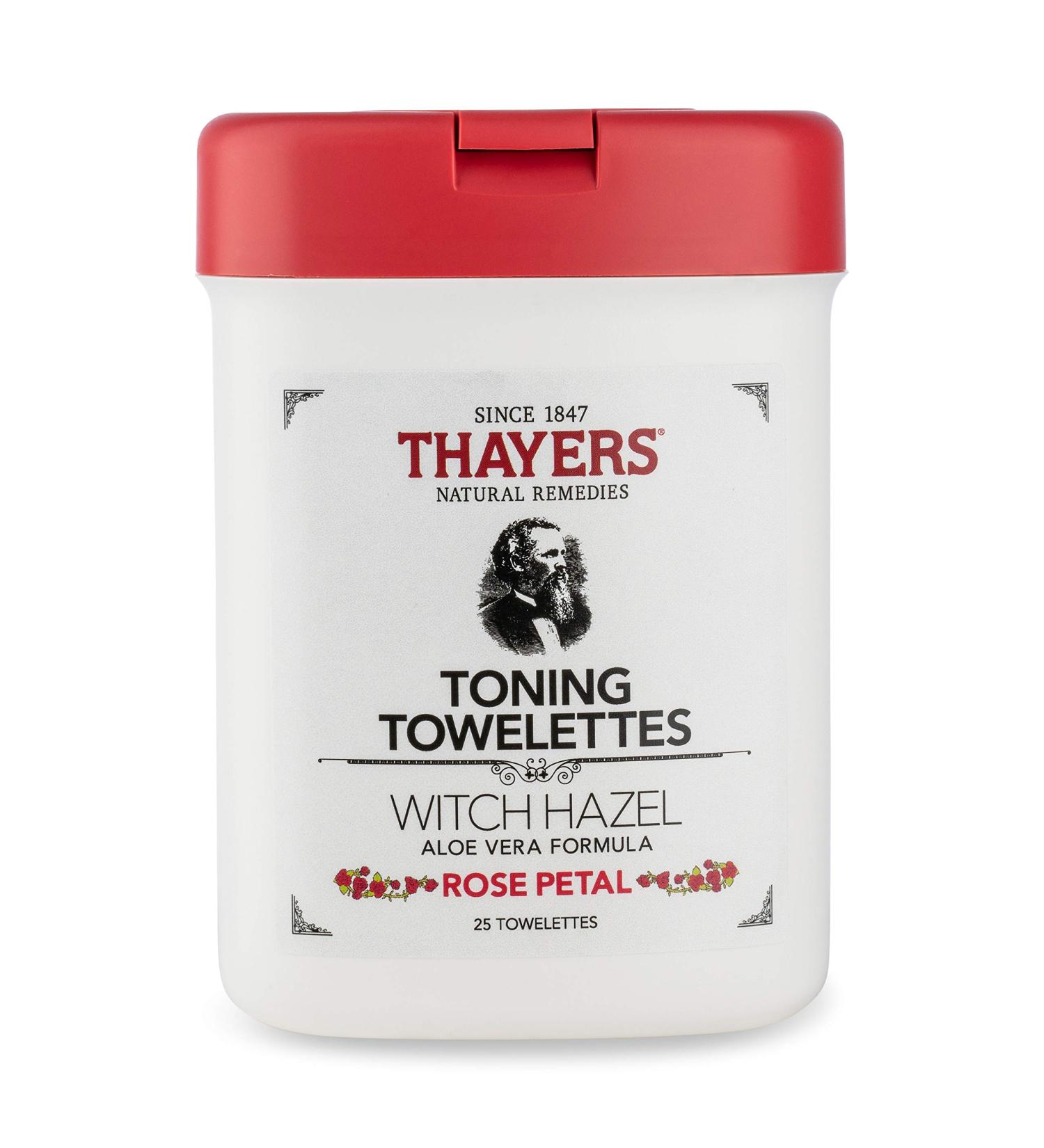 THAYERS Alcohol-Free Witch Hazel Toning Towelettes with Aloe Vera & Rose Petal - 25 Count - Buy Online on GoSupps.com