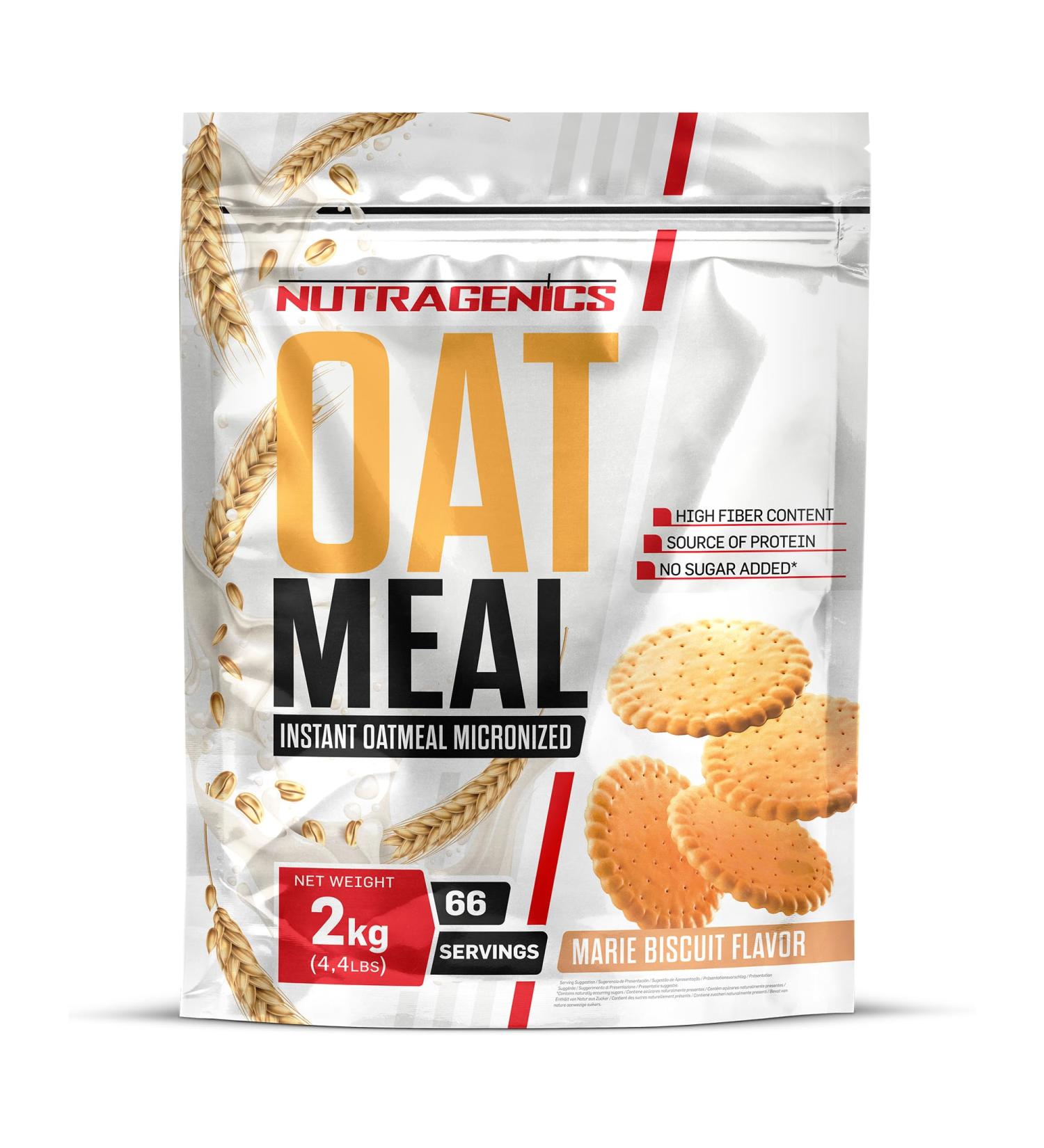 NUTRAGENICS Oatmeal flavors - Nutragenics Instant Oatmeal 2kg - Oats Flavors - Oat powder - Oatmeal - Oatmeal Powder Flavors - Oatmeal (biscuit)