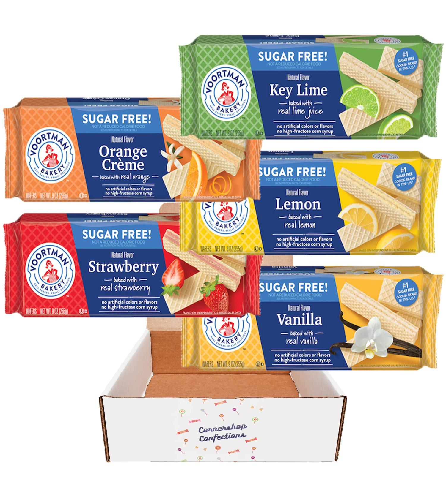 Voortman Sugar Free Wafer Lover's Variety Pack - 5 Flavors in Cornershop Confections Box - Buy Online on GoSupps.com