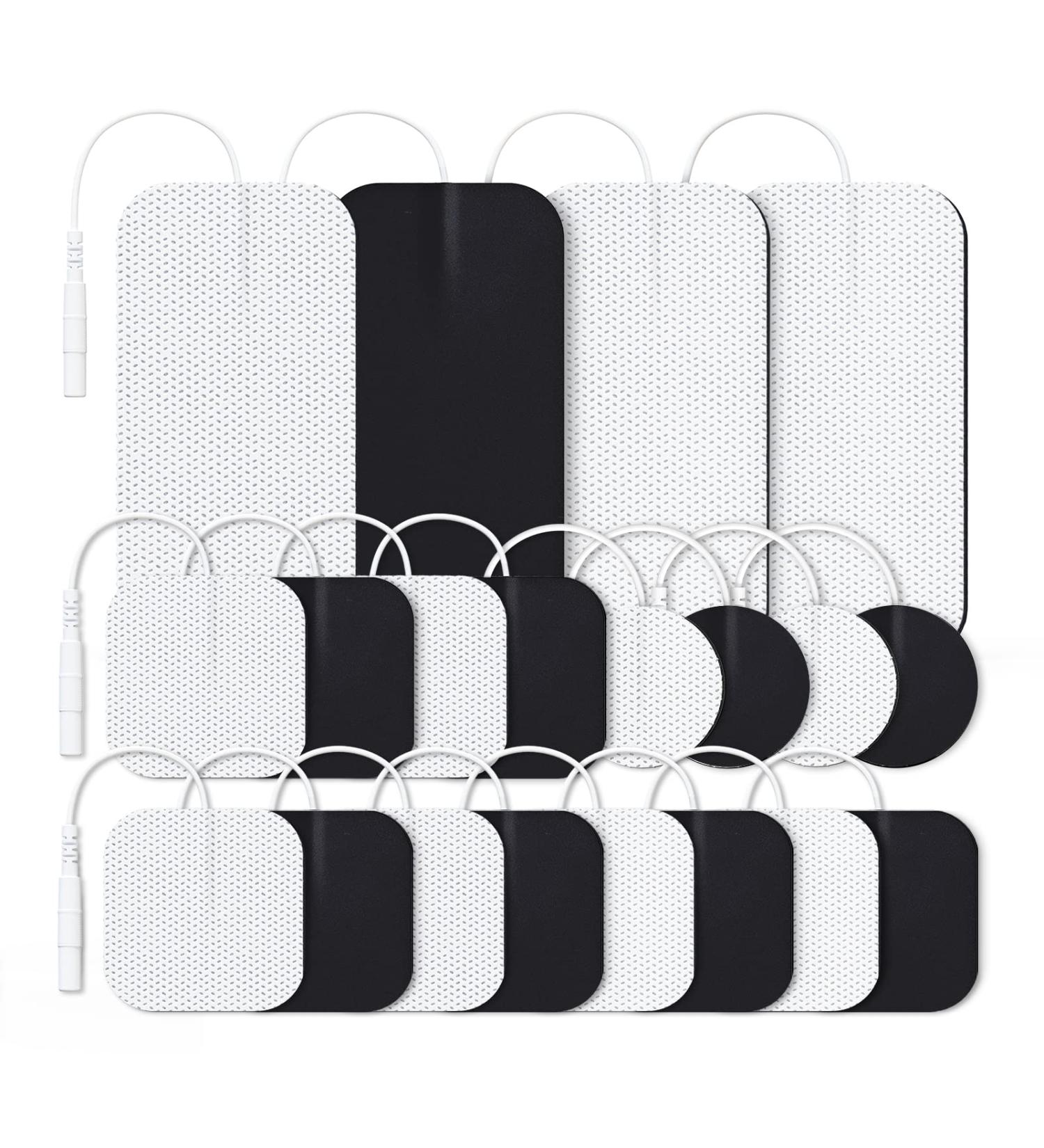 AUVON TENS Unit Replacement Pads Combination Set  20 Packs Multiple Sizes Electrodes for TENS Unit  Reusable and Latex Free Pigtail TENS Pads for Multiple Pain Relief (2mm Connector) A-white - Buy Online on GoSupps.com