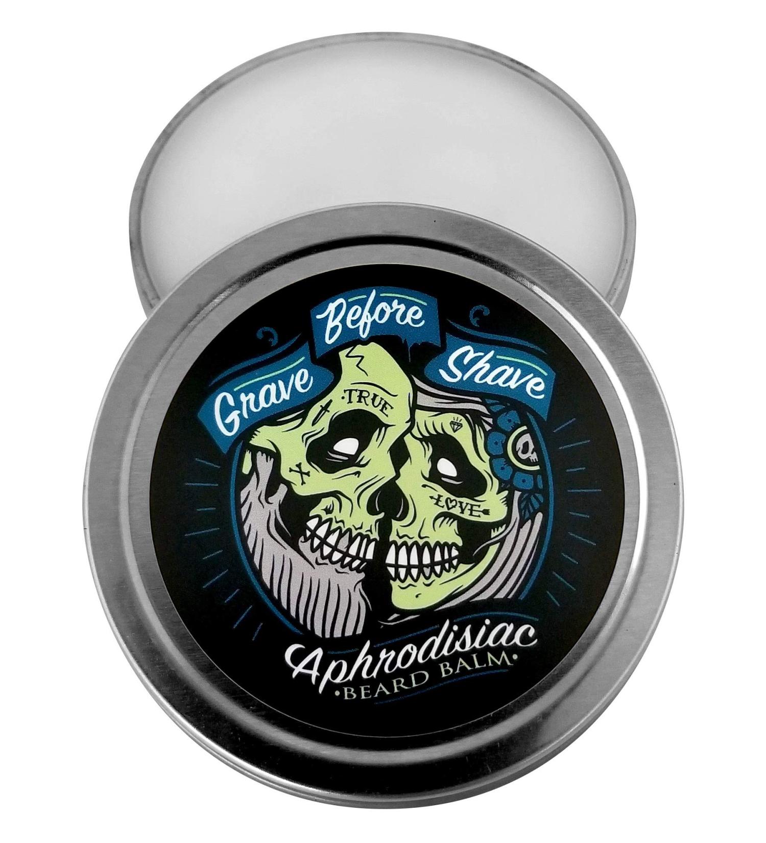 GRAVE BEFORE SHAVE Leather/Cedar wood scent Beard Balm (2 oz. Tin) 2 Ounce (Pack of 1)