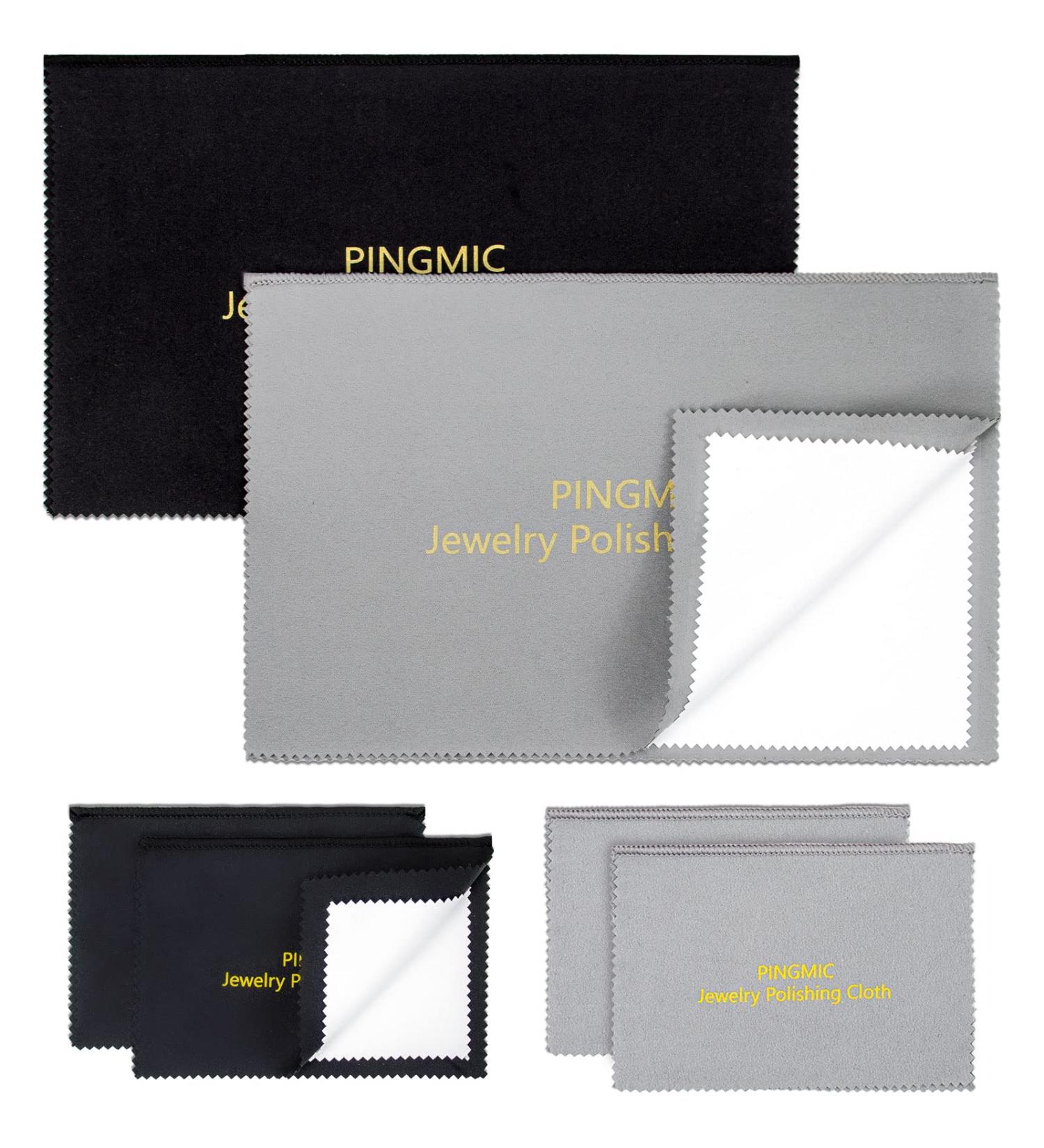6-Pack Jewelry Polishing Cloths for Silver, Gold, Platinum, and More - Professional Multi-Layer Cleaning Cloth Set - 11'' x 14'' and 4'' x 8'' Sizes - Buy Online on GoSupps.com