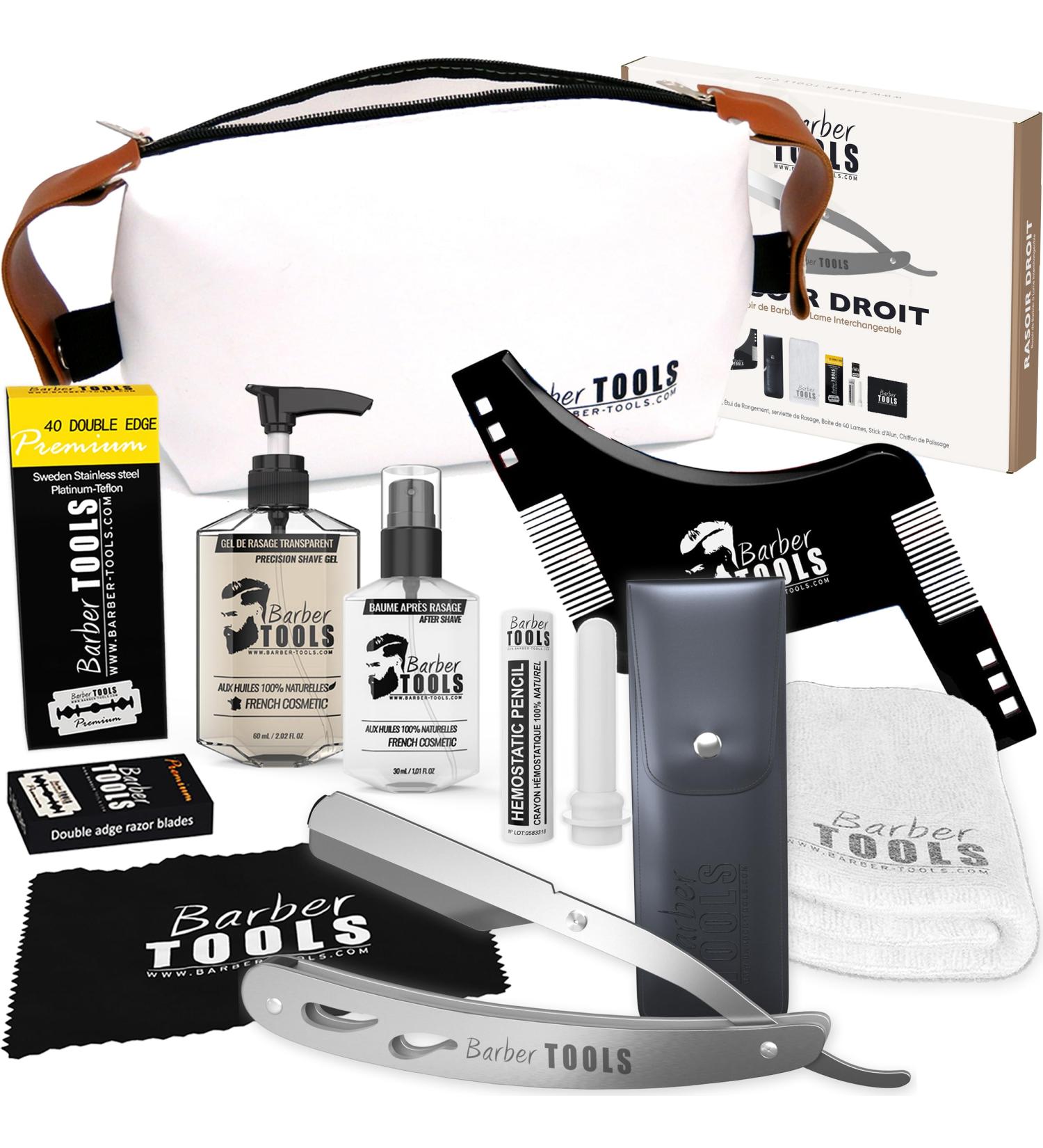 Premium Razor Set with 40 Blades Shaving Gel After Shave Balm & Accessories - Perfect Barber Tools for a Smooth Shave - Buy Online on GoSupps.com
