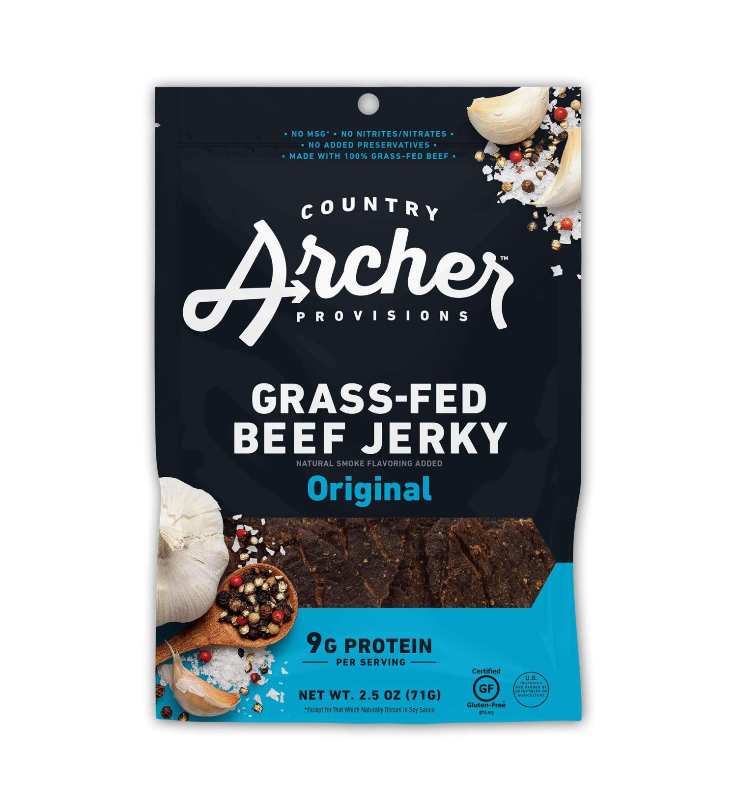 Country Archer Original Grass-Fed Beef Jerky 2.5 oz - Premium Protein Snack - Buy Online on GoSupps.com