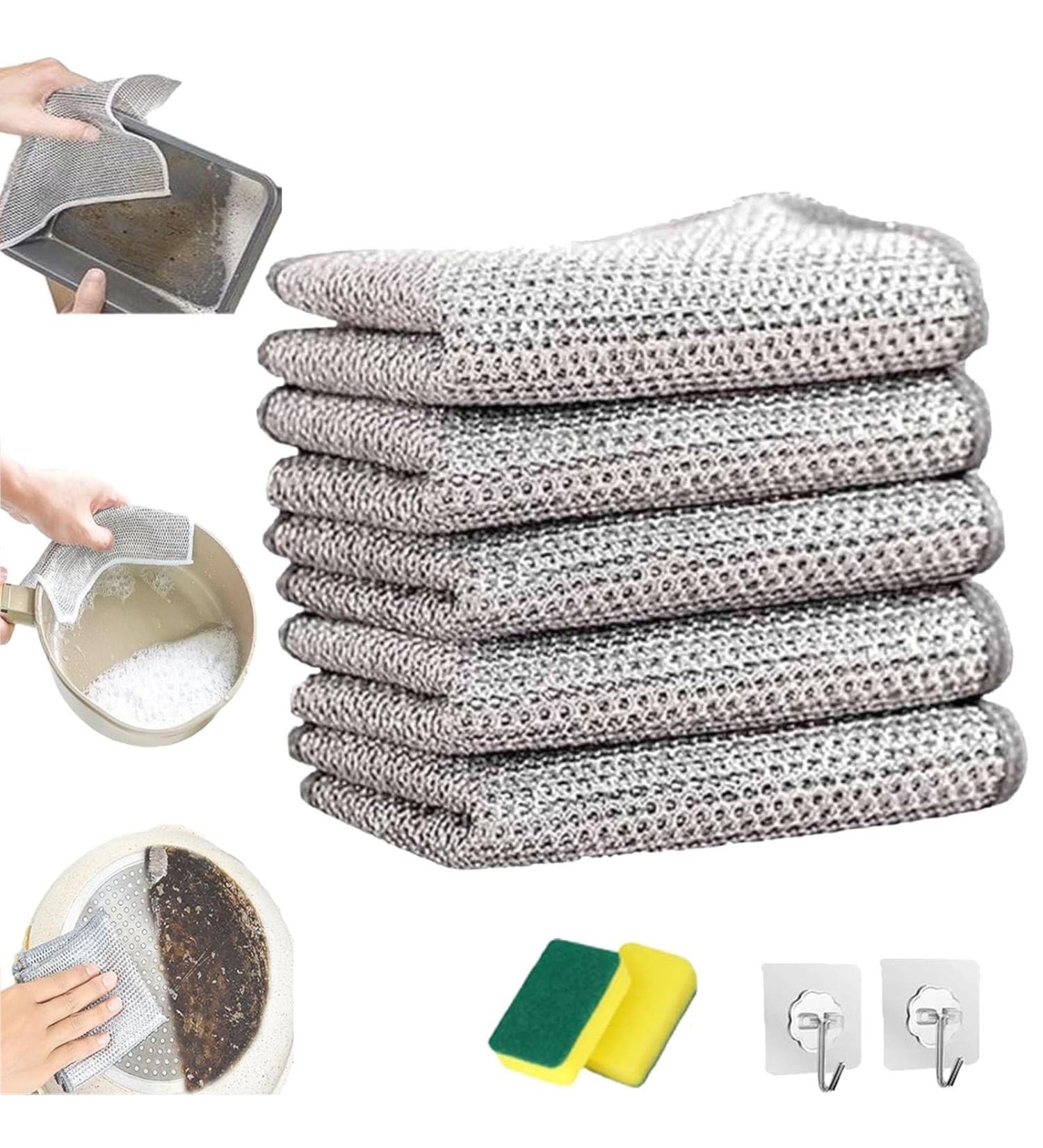 Probablei Multipurpose Wire Miracle Cleaning Cloths Probable Cleaning Cloth Non-Scratch Scrubbing Pads Wire Dishwashing Rag for Dishes Sinks Counters (5 pcs) - Buy Online on GoSupps.com