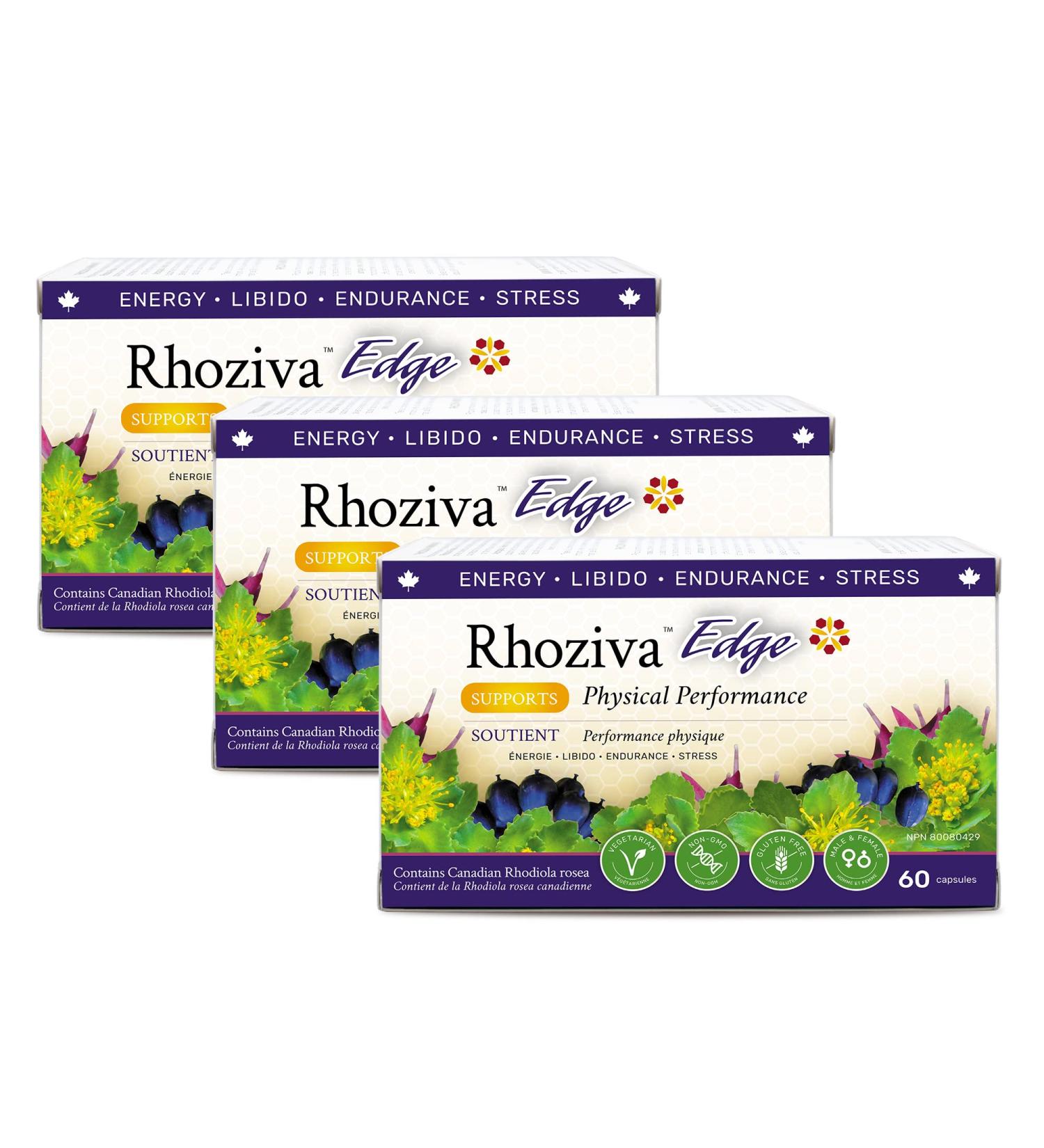 Rhoziva Edge - Horny Goat Weed Siberian Ginseng Maca Powder Rhodiola Rosea Libido Physical performance Energy. Adaptogenic Supplement | Vegetarian Capsules (Pack of 3) - Buy Online on GoSupps.com