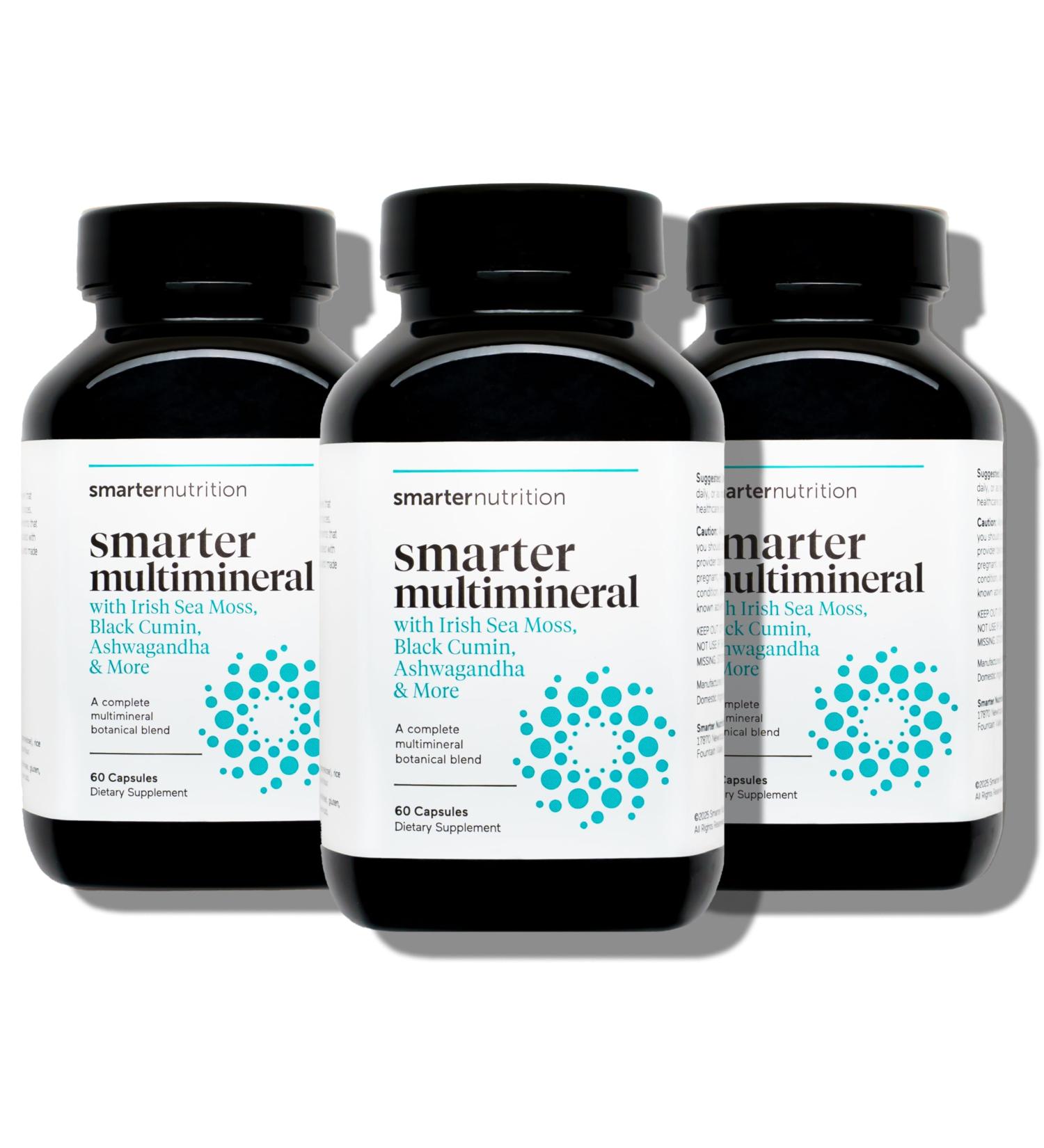 SMARTERNUTRITION Sea Moss Multimineral with Irish Sea Moss with Ashwagandha Bladderwrack Turmeric Zinc Vitamin C Elderberry Dandelion - Non-GMO USA Manufactured - 180 Capsules 90 Day Supply  - Buy Online on GoSupps.com