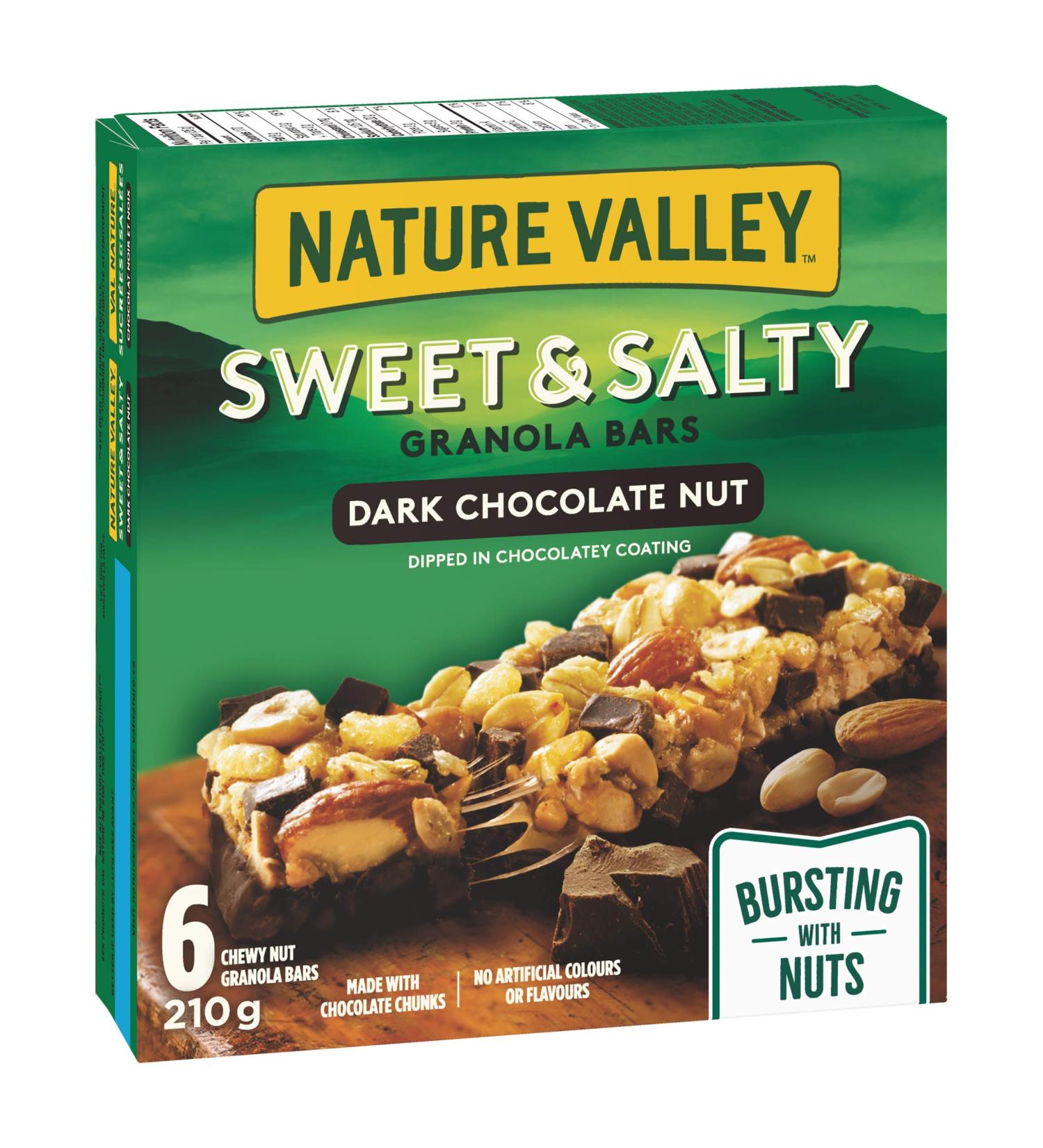 NATURE VALLEY Sweet & Salty Dark Chocolate Nut Granola Bars - 6 ct 210g Box | Imported from Canada - Buy Online on GoSupps.com