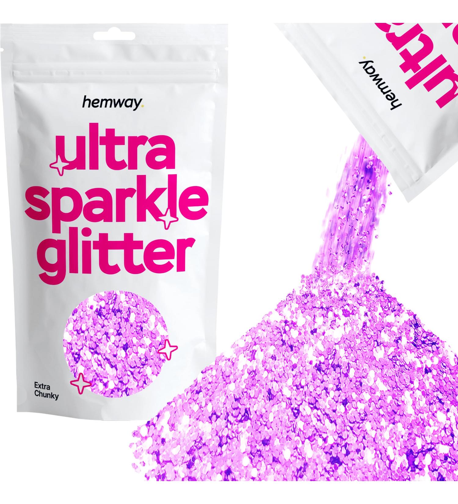 Hemway Extra Chunky Glitter 100g - Cosmetic Safe 1mm Lavender Purple - Ideal for Crafting & Art Projects - Buy Online on GoSupps.com