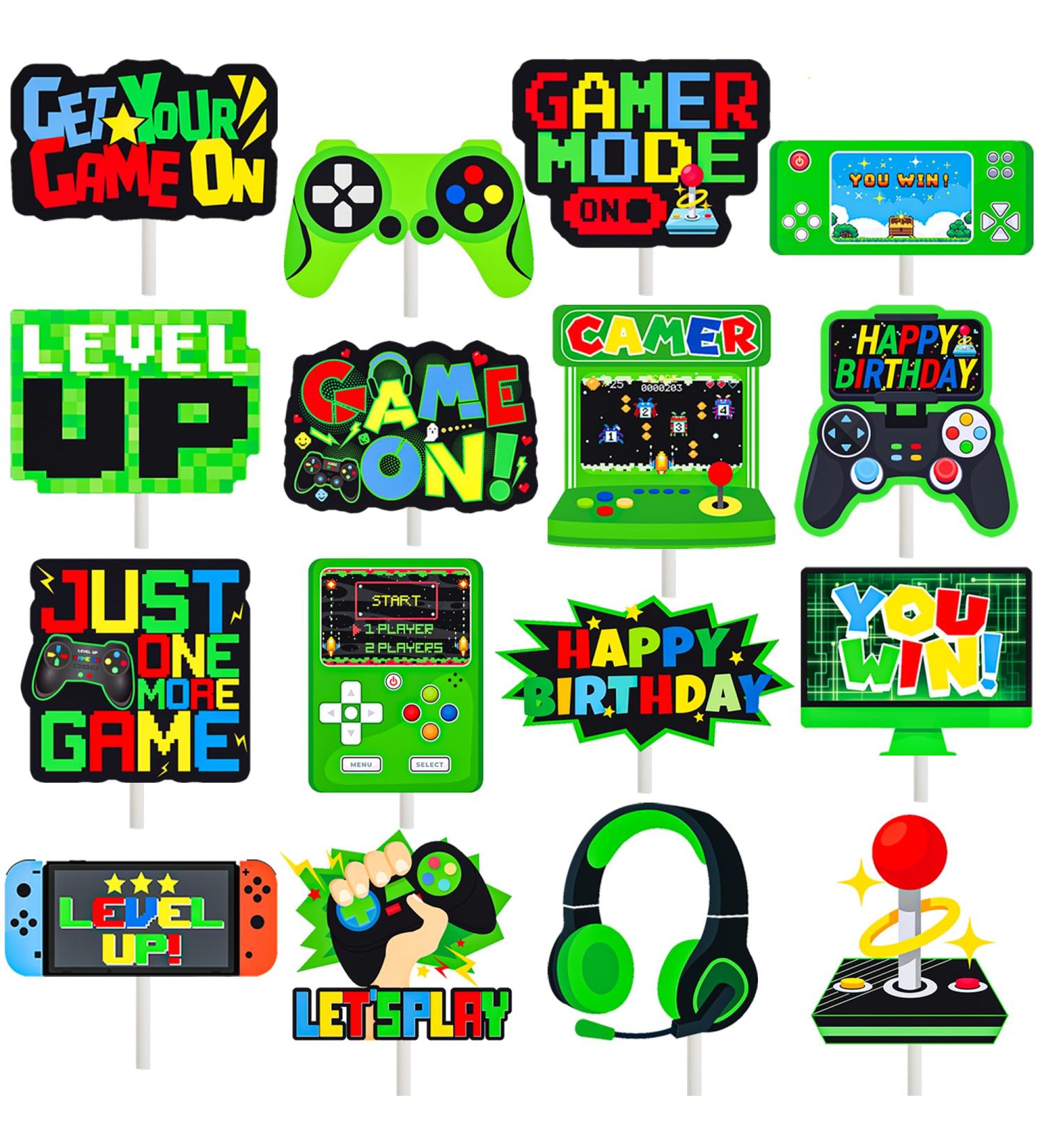 umoni 36Pcs Game Party Cupcake Toppers Video Game Cupcake Picks Game Console Birthday Party Decoration Game On Cake Decorations for Game Theme Baby Shower Supplies(Green) - Buy Online on GoSupps.com