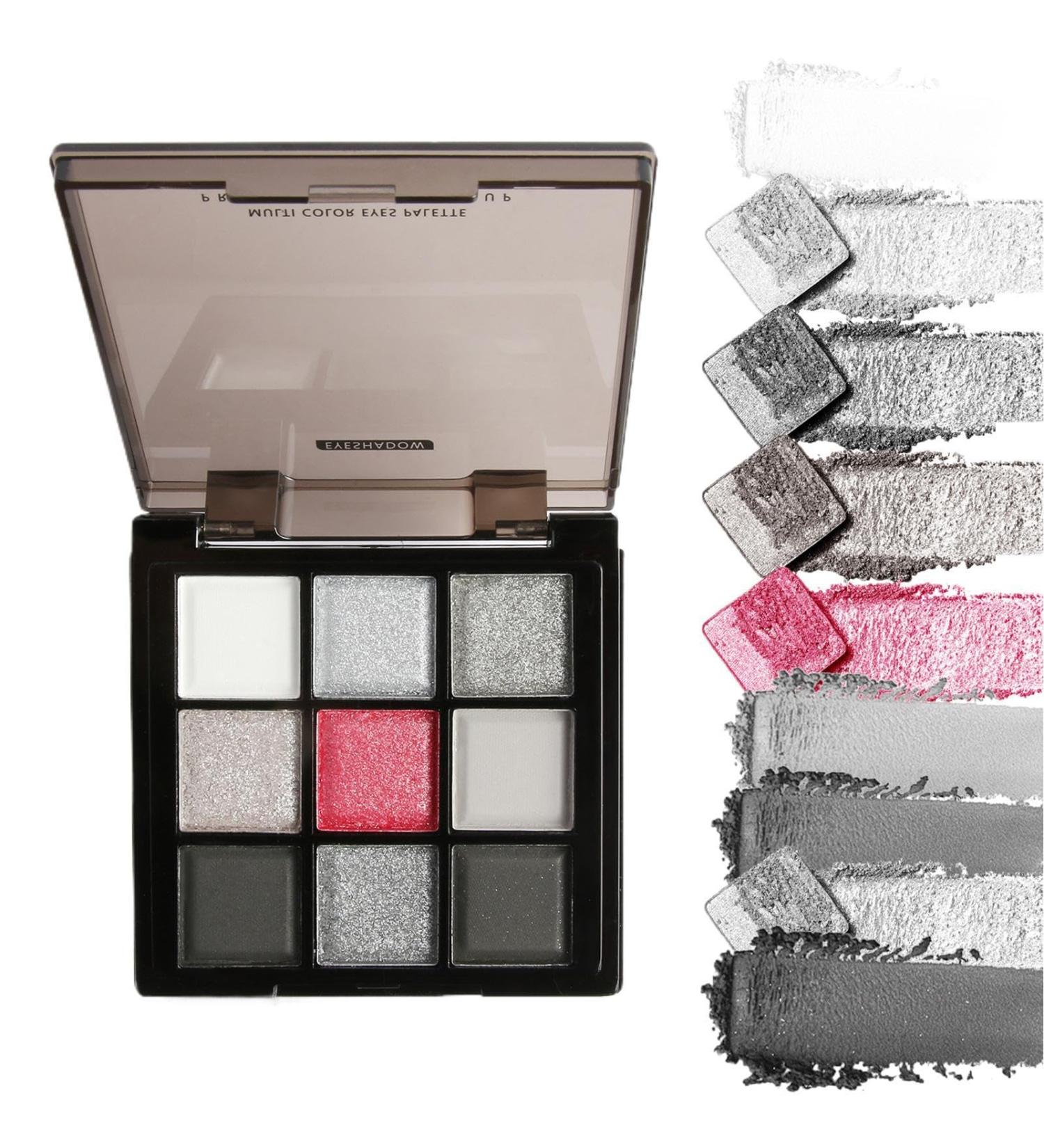  G n rique Dark Grey Shimmer Eyeshadow Silver Gray Eye Shadow Palette 9-Color Blendable High-Pigment Long-Lasting Makeup for Midnight Masquerade Mix of Shimmer and Satin Shades - Buy Online on GoSupps.com