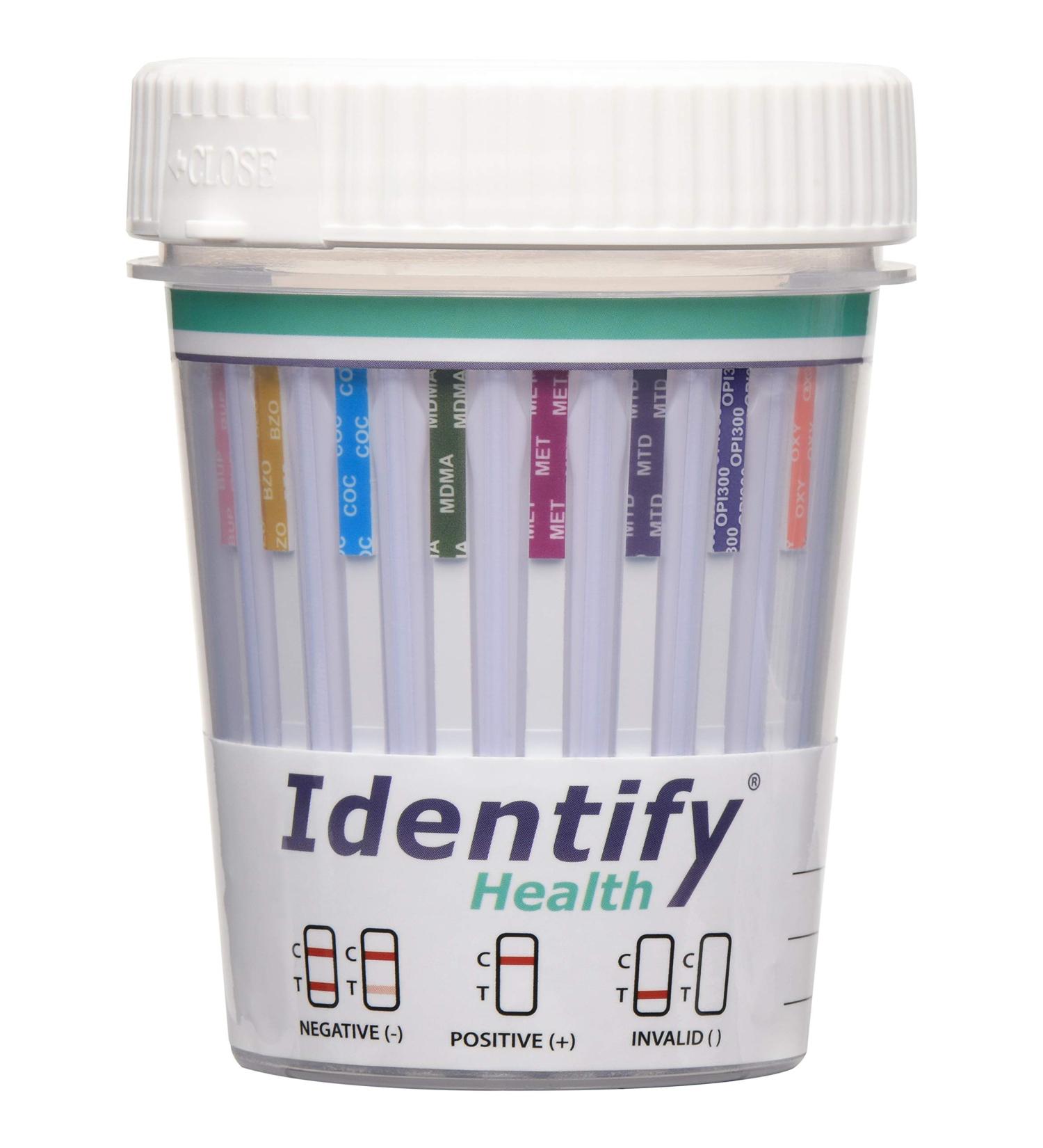 25 Pack Identify Health 13 Panel Drug Test Cup - Tests for 13 Substances - ID-H13-1 (25) - Buy Online on GoSupps.com