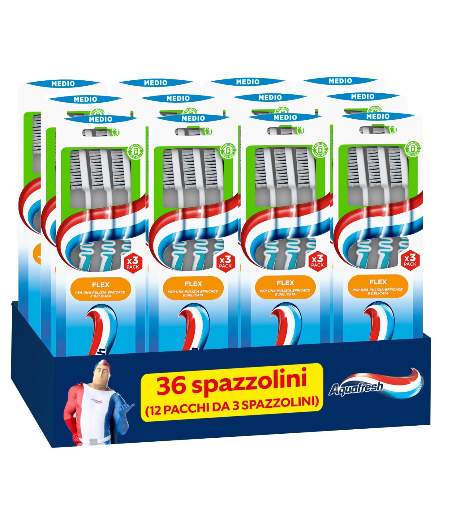 Aquafresh Toothbrush Interdental Tris Pack of 12 x 58 gr