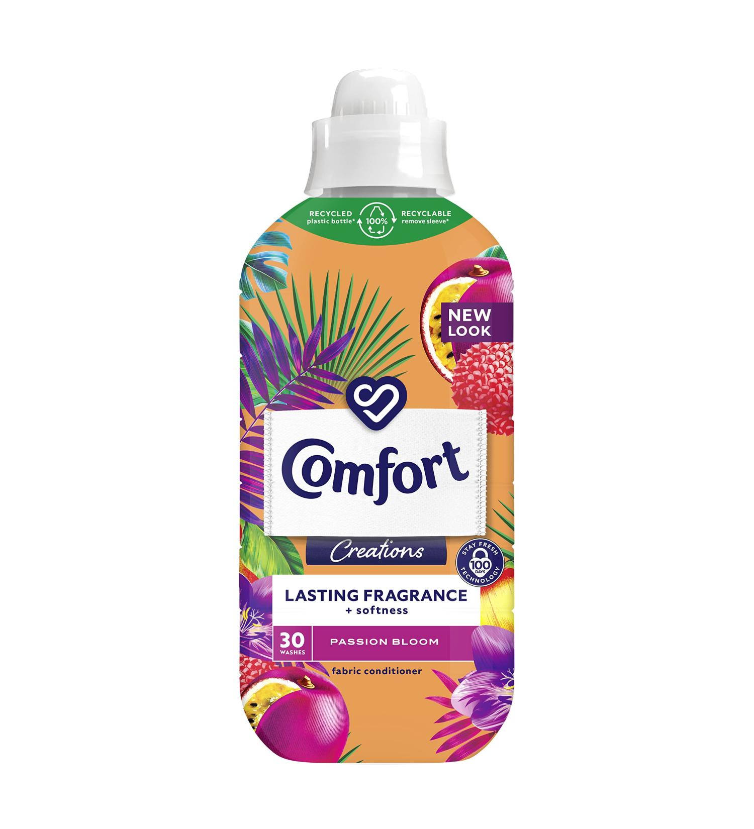 Comfort Creations Passion Bloom Fabric Conditioner 900ml - 100 Days of Freshness - Tropical Scent - 30 Washes (Pack of 1) - Buy Online on GoSupps.com