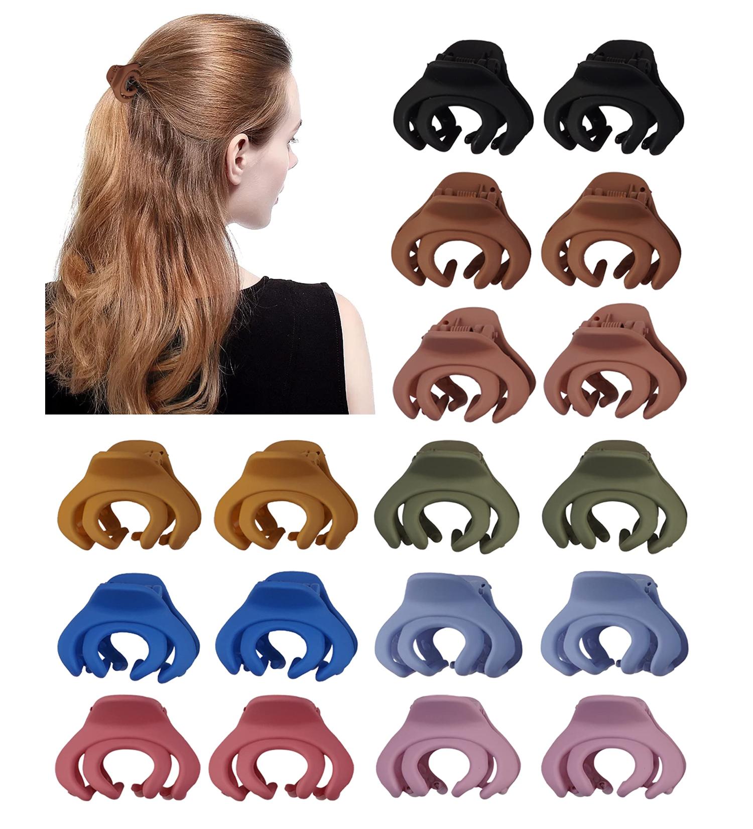 Matte Small Hair Clips Set - 18 Pcs 1.57 Inch Octopus Claw Clips for Thin Hair - Nonslip Hair Accessories for Women and Girls - Buy Online on GoSupps.com