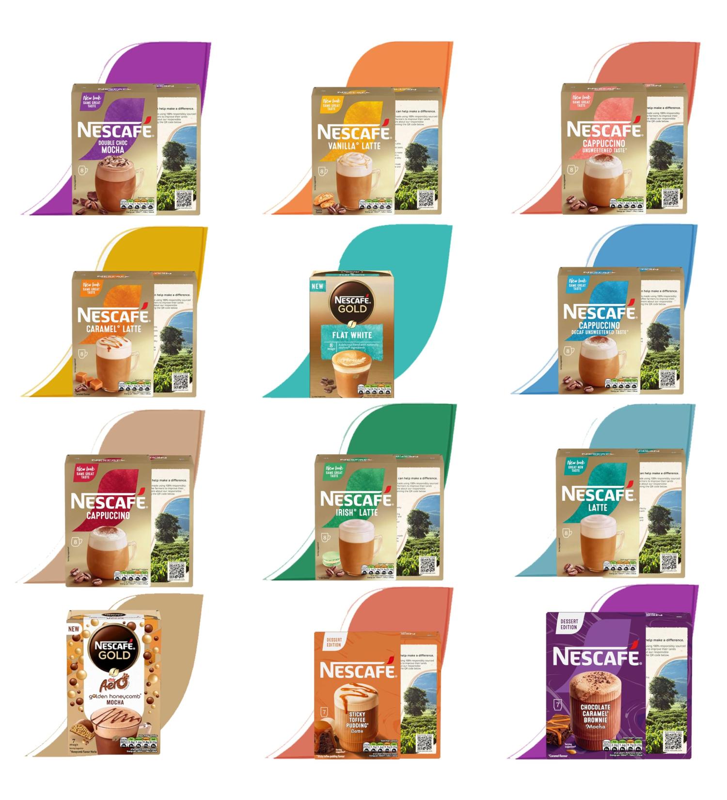 Nescafe Gold Instant Coffee Pick N Mix - Create Custom Coffee Combo with 4+ Flavours | Double Choco Mocha Cappuccino Caramel Latte Flat White | 6 Pack - Perfect Coffee Gift Set for Coffee Lovers 150 g (Pack of 6) - Buy Online on GoSupps.com