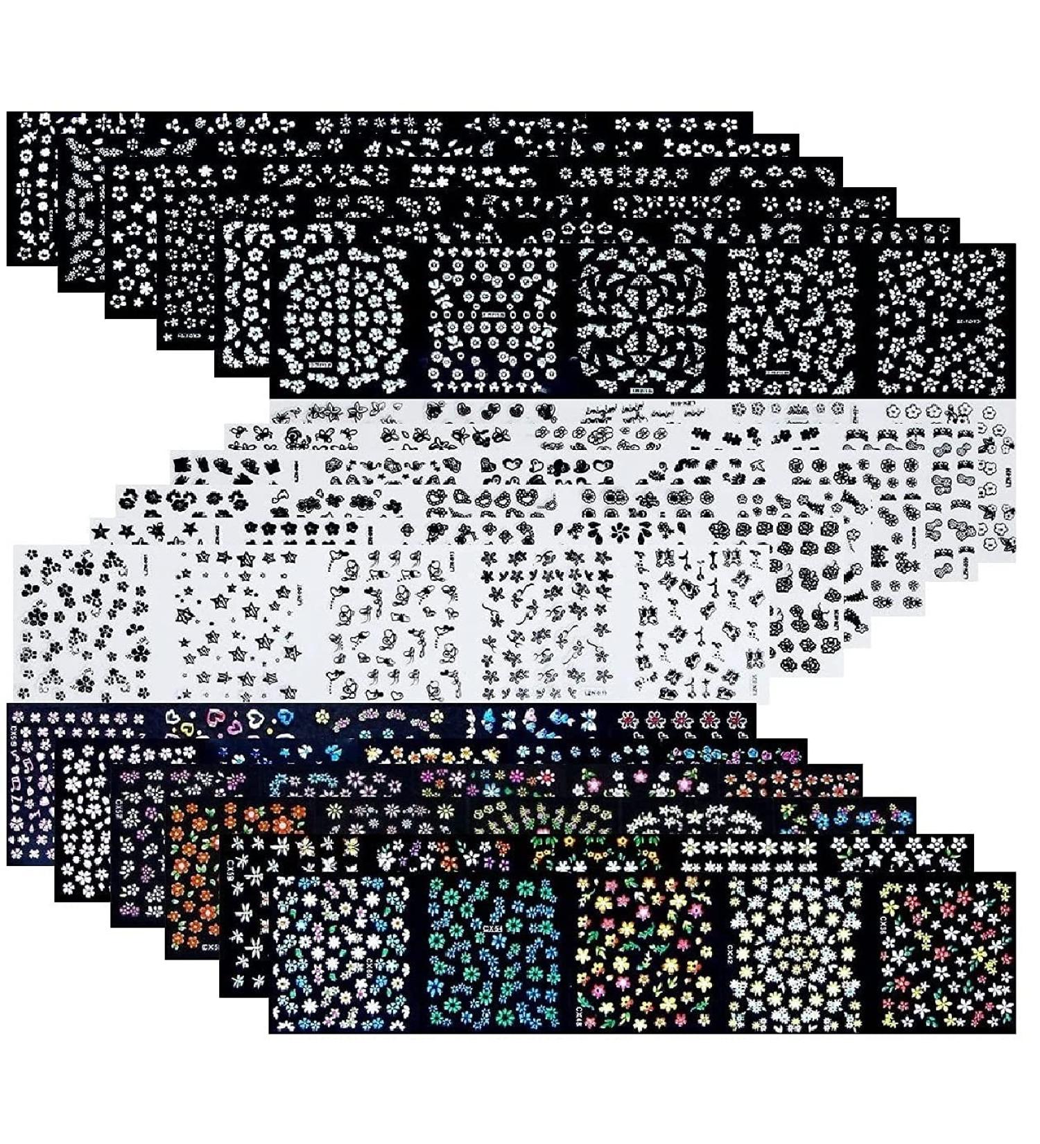 90 Black & White Flower 3D Mini Decal Stickers - Ideal for DIY Projects | Women and Girls - Buy Online on GoSupps.com