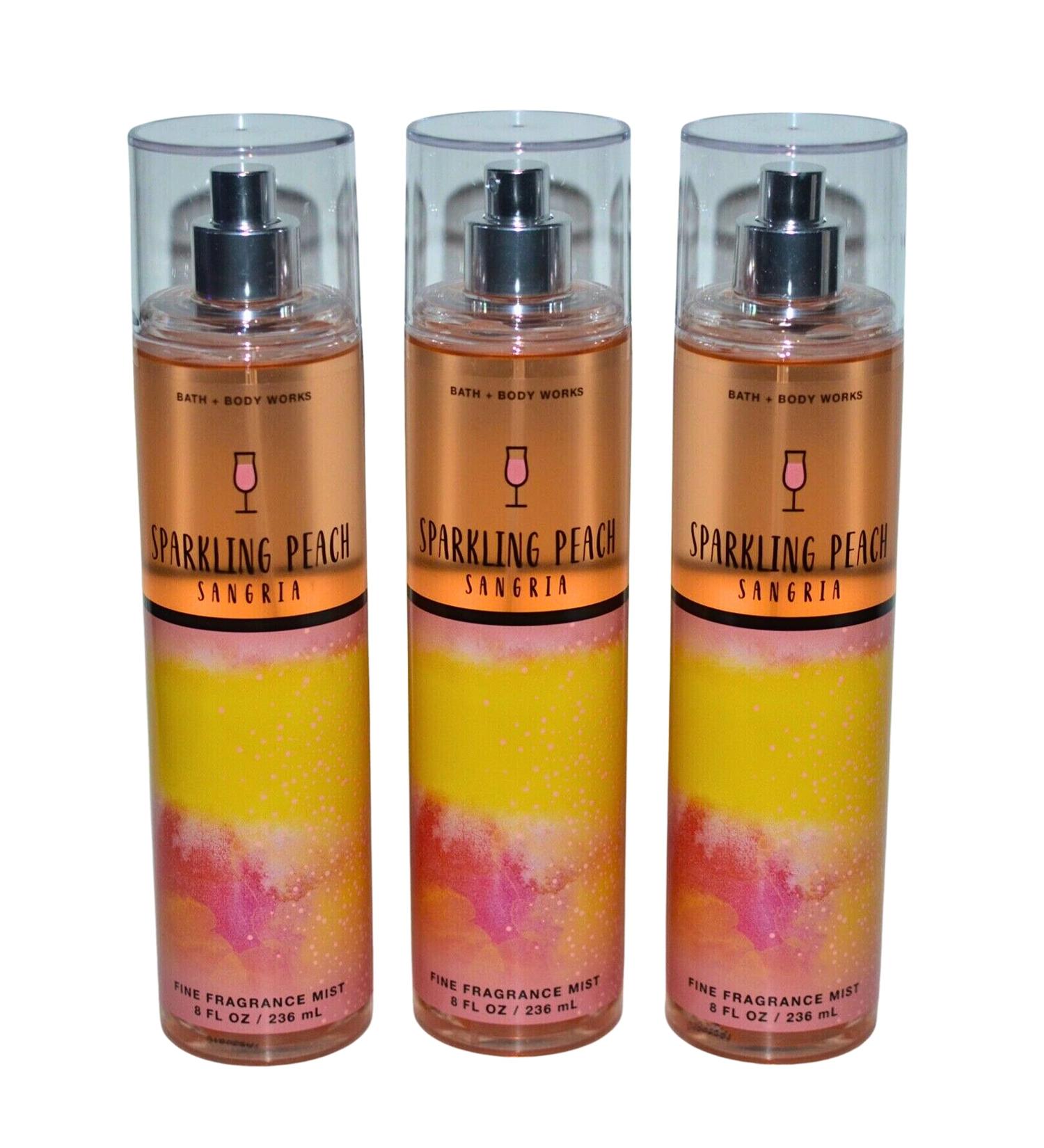 Bath & Body Works Fragrance Mist 3-Pack 8oz Each (Sparkling Peach Sangria)