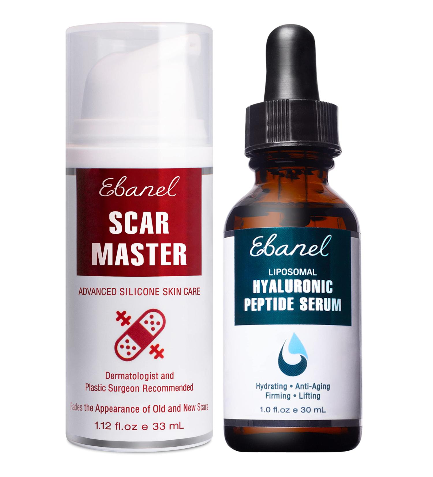 Ebanel Silicone Scar Gel 1 Oz + Hyaluronic Acid Serum Bundle - Advanced Skincare Treatment - Buy Online on GoSupps.com