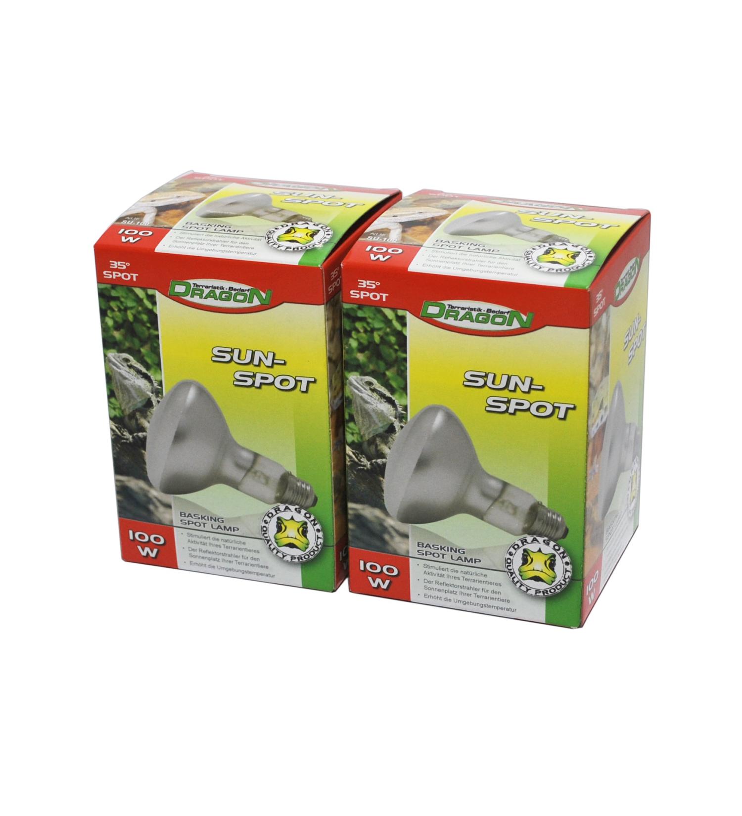 Tropic-Shop Dragon - Reptile Basking Spot - Sun Spot 100 Watt Value Pack (Double Pack)