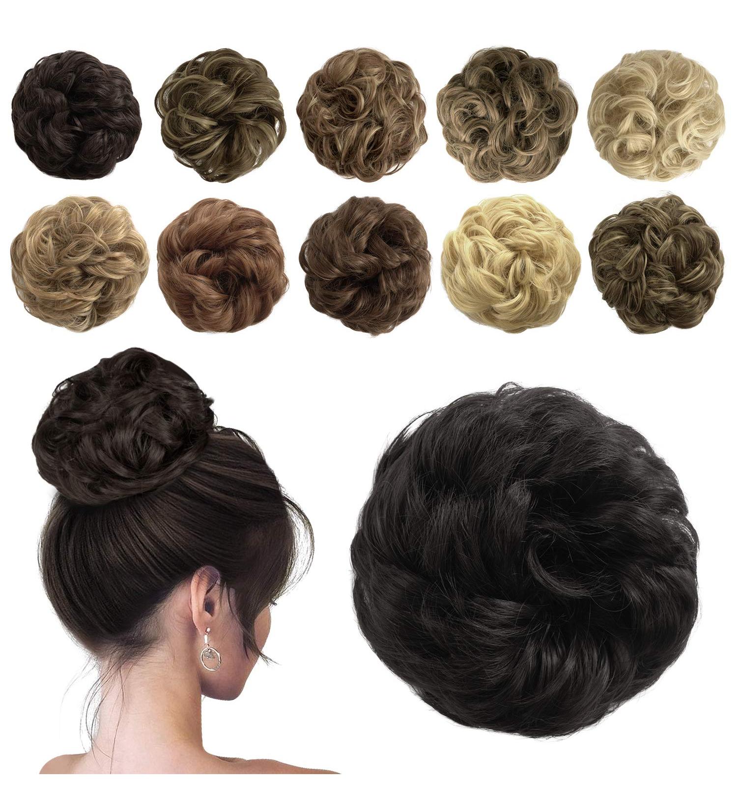 Sofeiyan Hair Part Hair Tie Updos | Wavy Messy Chignon Extensions for Women - Natural Black 40g - Buy Online on GoSupps.com