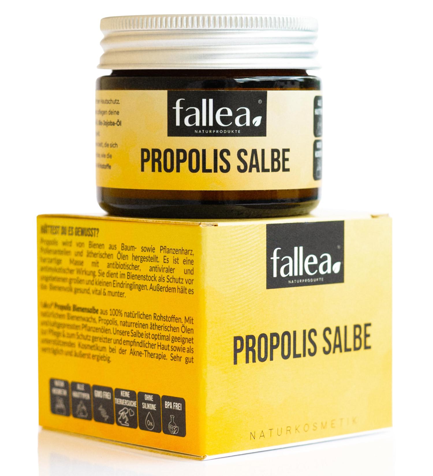 Fallea Propolis Ointment 50ml - Natural Acne & Eczema Relief | Soothing Cream for Neurodermatitis & Itching | 100% Raw Ingredients - Buy Online on GoSupps.com