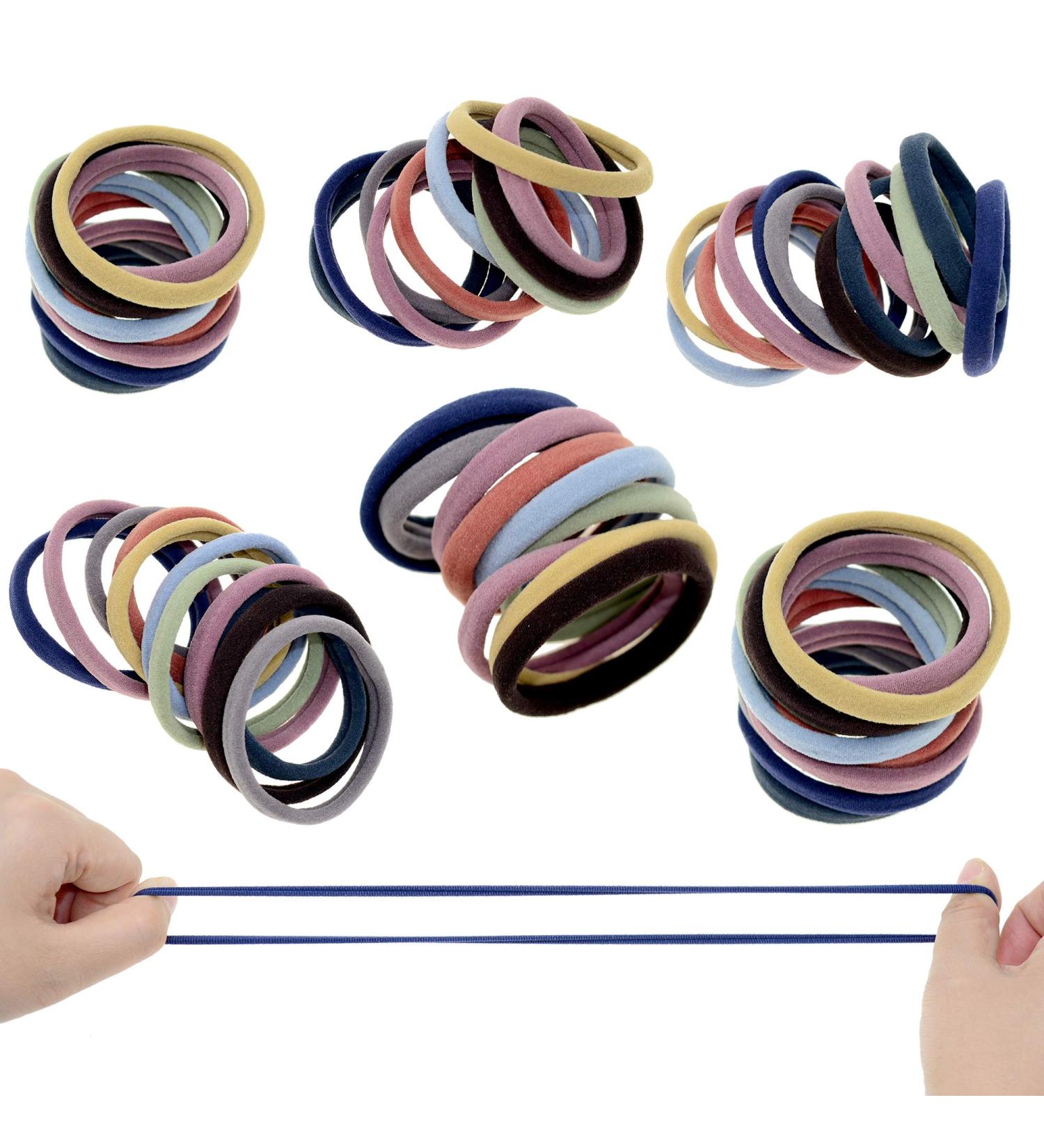 60 Pack Neutral Color Nylon Seamless Elastic Ponytail Holders - Women Hair Ties - Buy Online on GoSupps.com