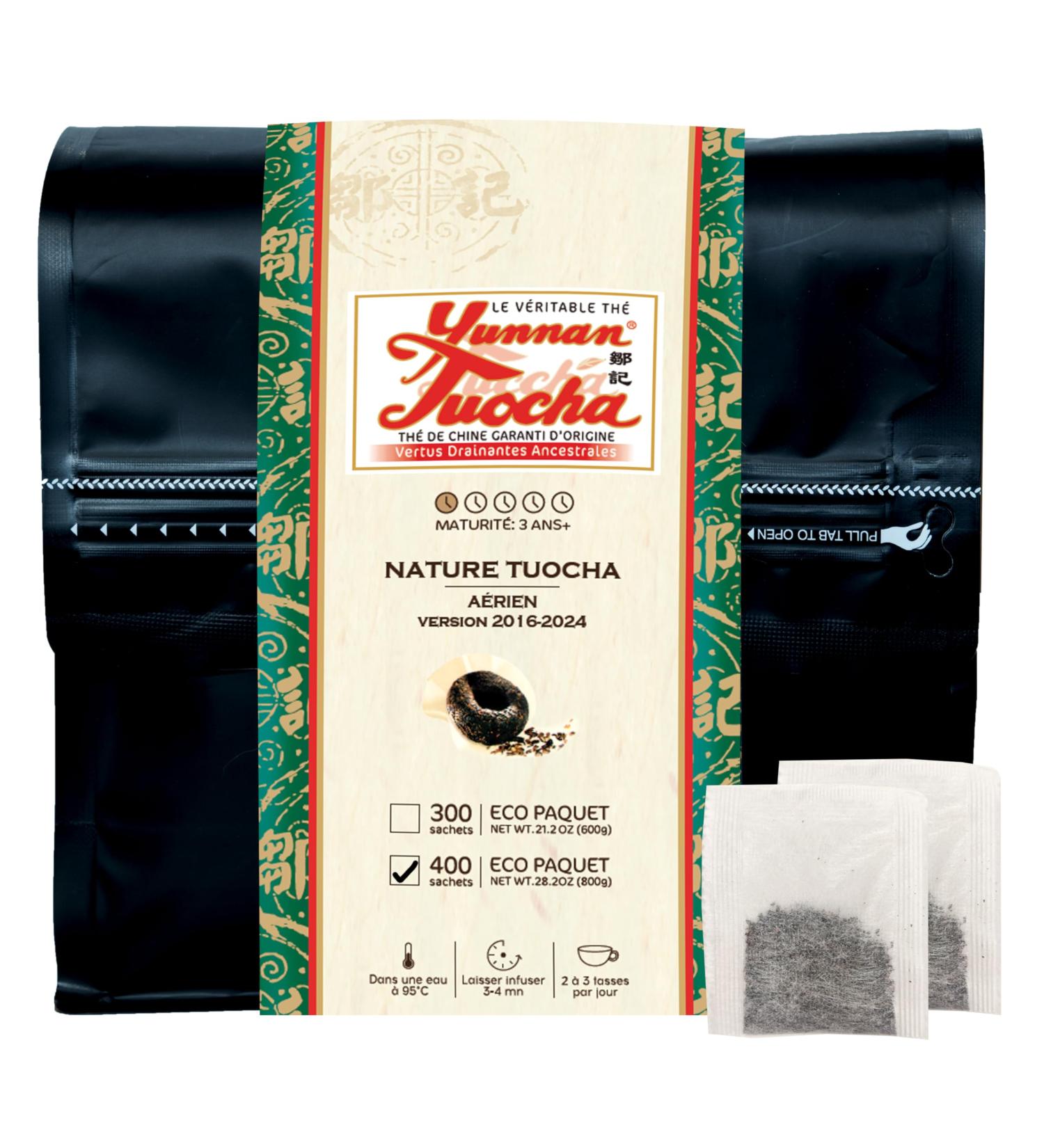  YUNNAN TUOCHA Yunnan Tuocha Tuocha Tea 100% Natural Cholesterol Regulates & Draining 400 Sachets - 800g - Yunnan Origin Guarantee (Elegance - Version 1978-2015) - Buy Online on GoSupps.com