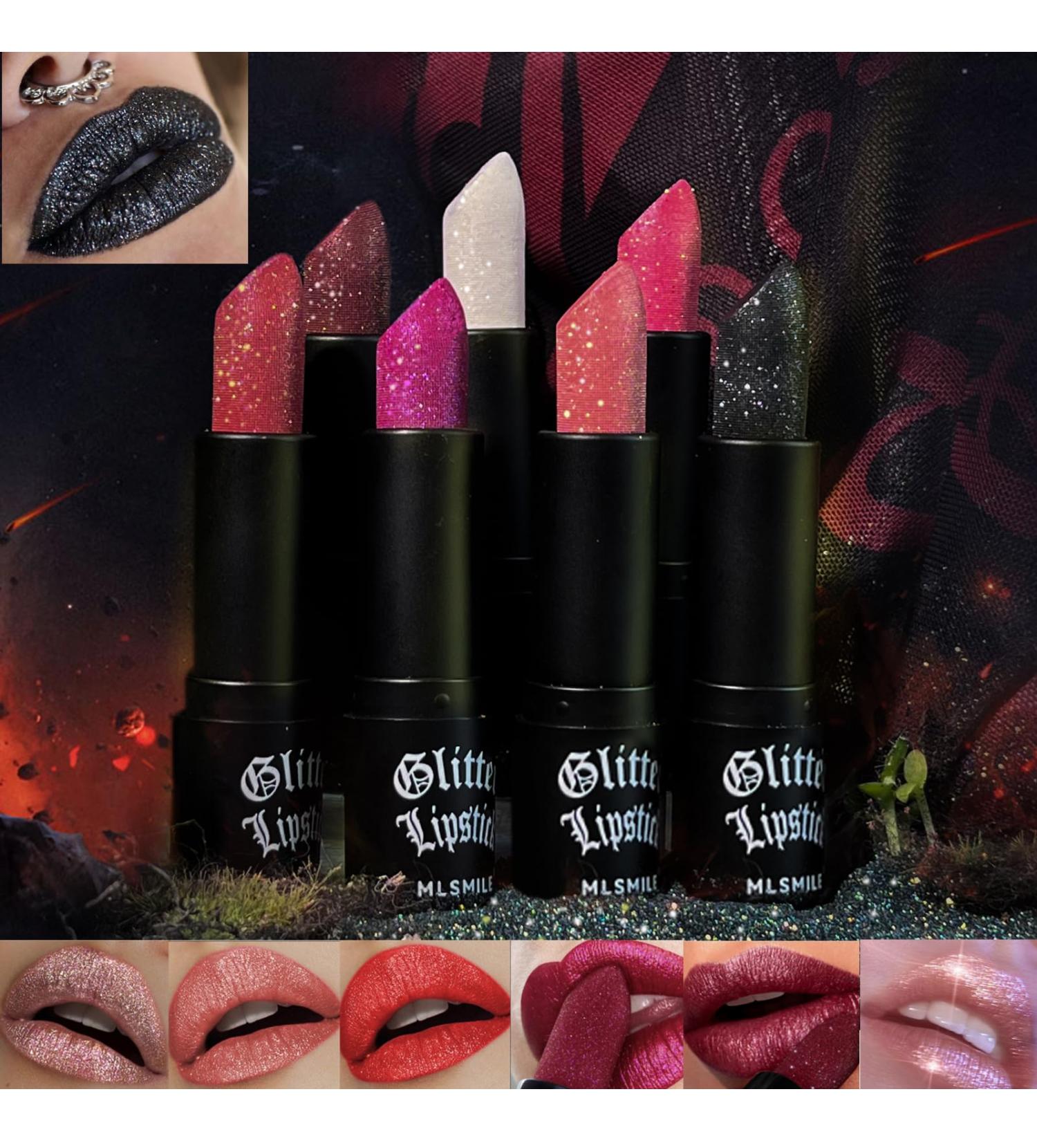 Matte to Glitter Shine Lipstick - Long Lasting Metallic Lip Gloss | Waterproof Sparkly Makeup for Women | 7 Colors - Buy Online on GoSupps.com