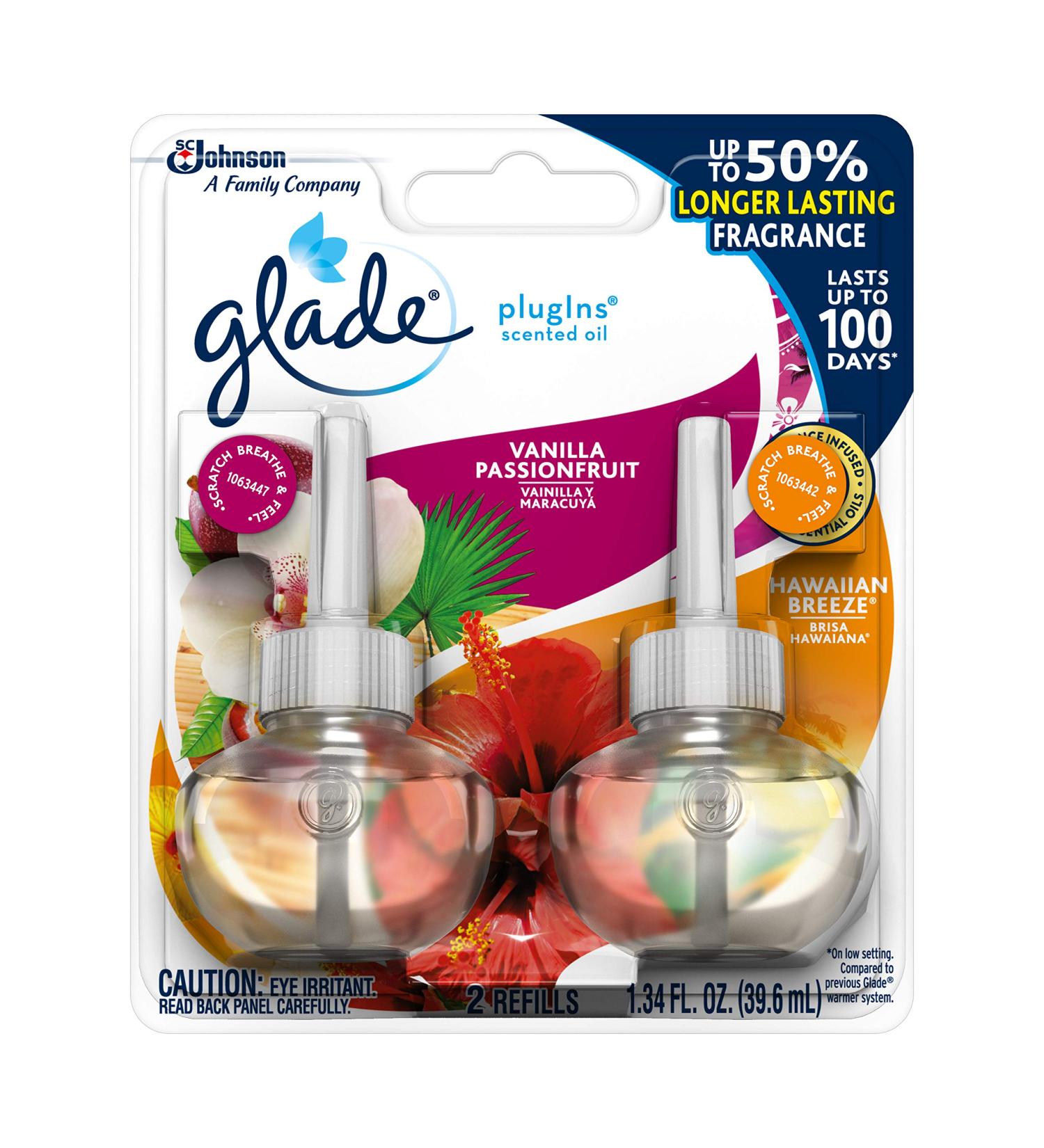 Buy Glade PlugIns Scented Oil Refill Hawaiian Breeze & Vanilla Passion Fruit Essential Oil Wall Plug In 2 ct | International Shipping Available - Buy Online on GoSupps.com