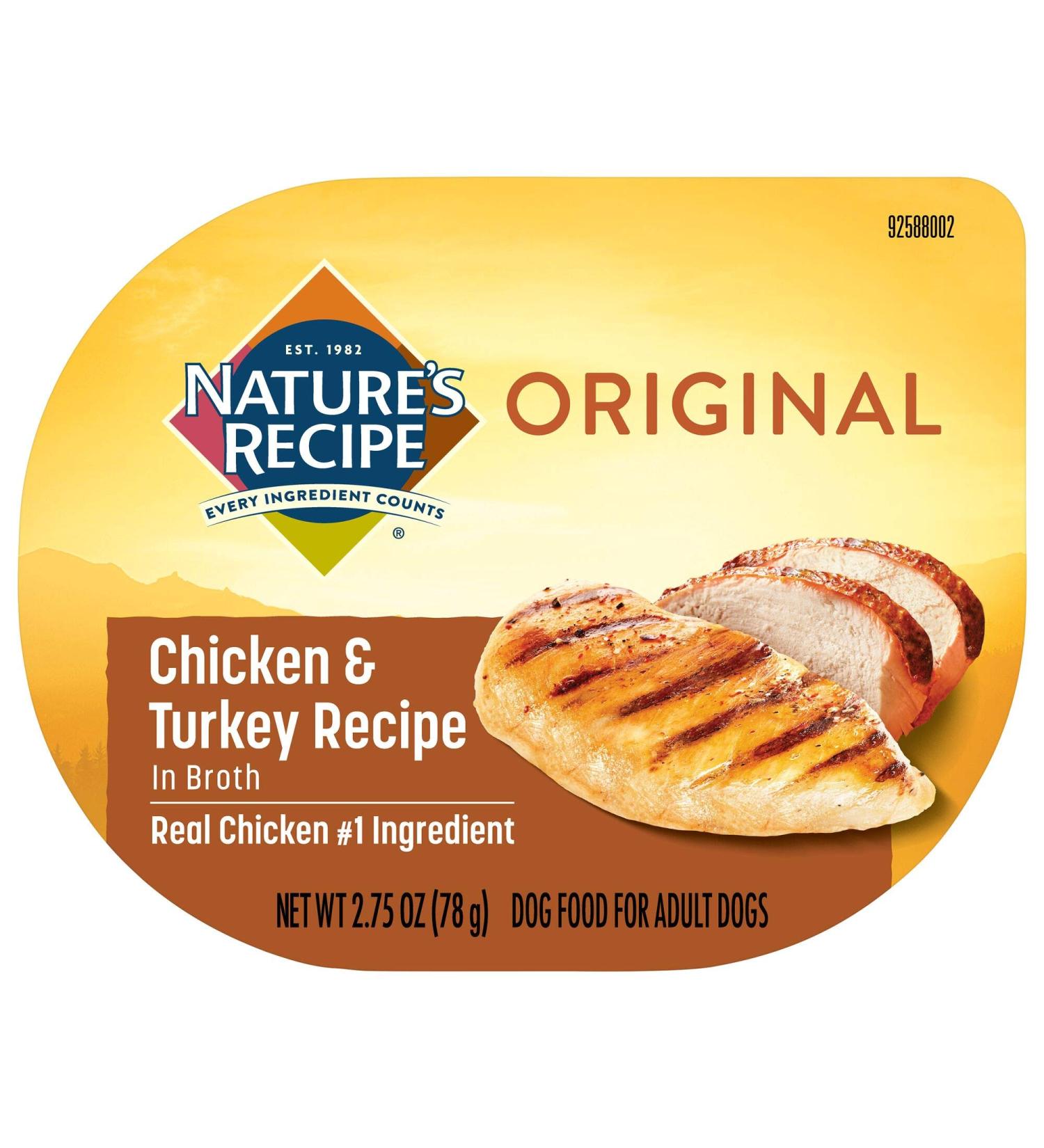 Nature's Recipe Chicken & Turkey Wet Dog Food in Savory Broth 2.75 oz Cups (Pack of 12) - Buy Online on GoSupps.com