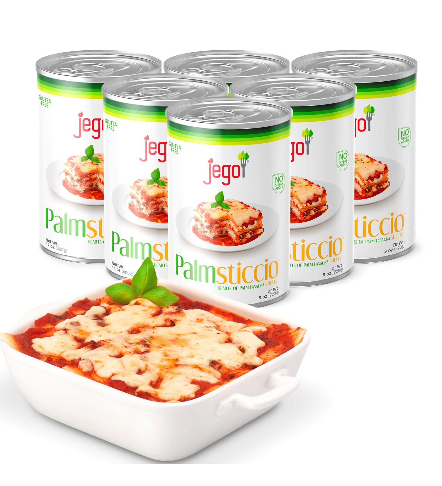 Palmsticcio Gluten Free Lasagna Noodles (Pack of 6) | Keto & Low Carb Heart of Palm Pasta | 3g Carbs | Ready to Eat | No Sugar | 14oz - Buy Online on GoSupps.com