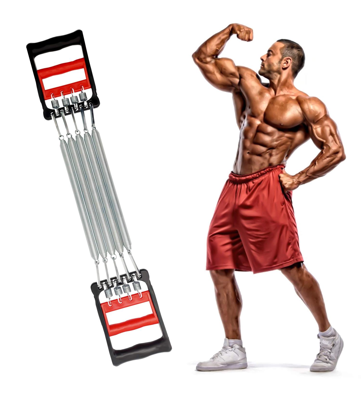 Inheming Adjustable Chest Expander | 5-String Fitness Training Device for Muscle Arm & Strength Training - Buy Online on GoSupps.com