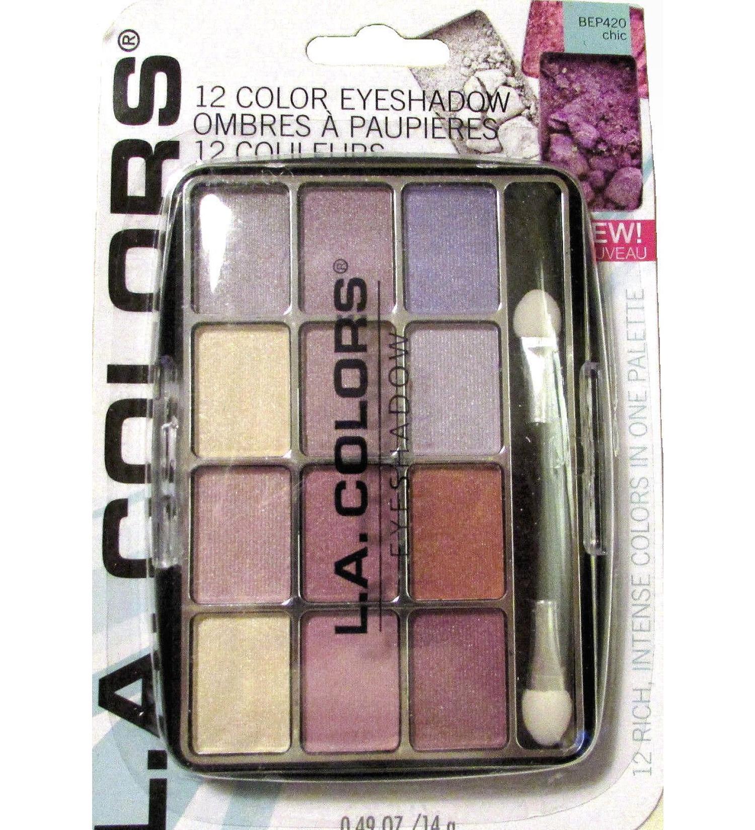L.A. Colors Expressions  12 Color Eyeshadow  BEP420 Chic  0.49 Oz