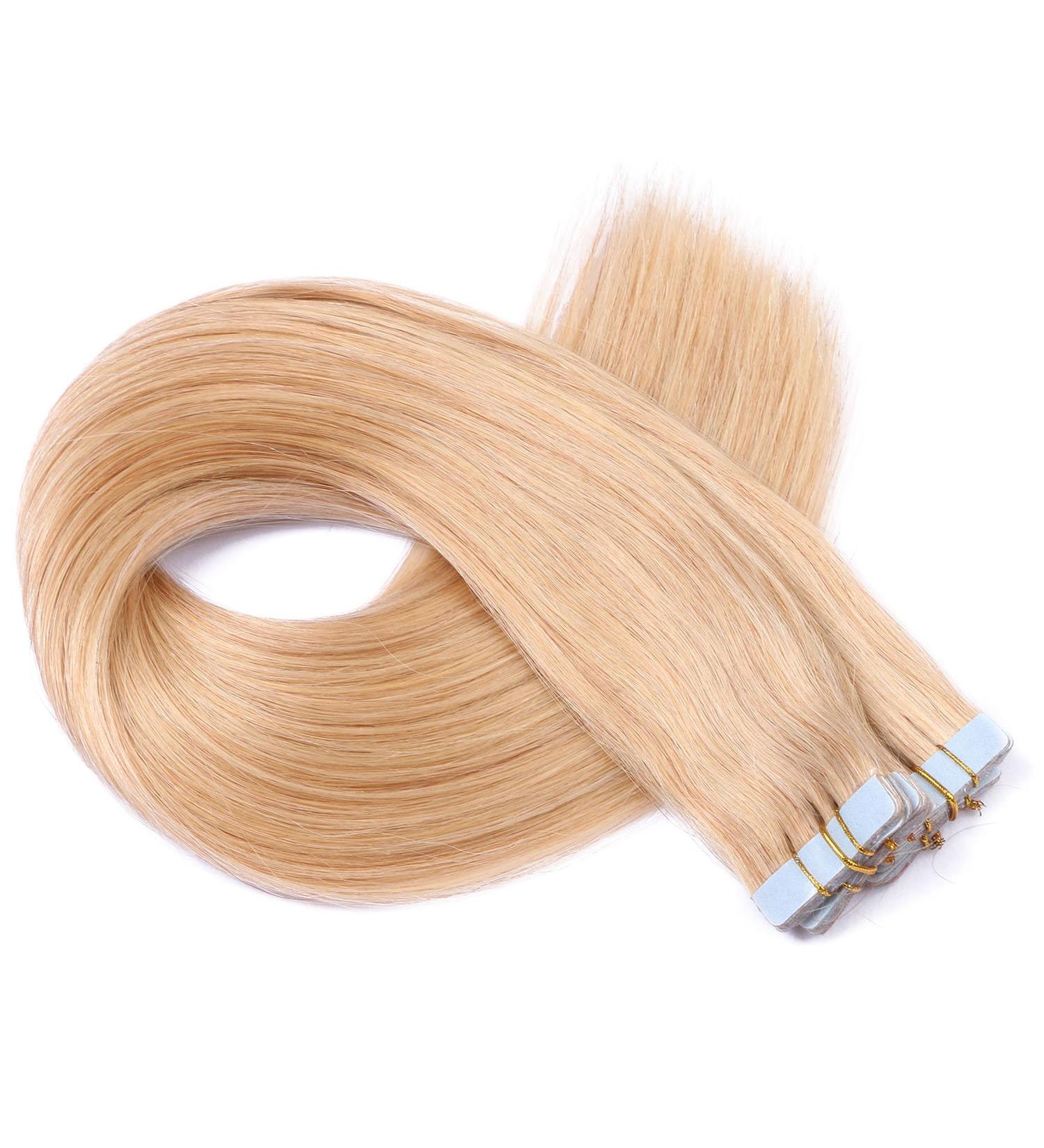 Tape In Hair Extensions #18 Natural Blonde | 70cm 20 Strands 100% Remy Human Hair | Novon Hair Extensions - Buy Online on GoSupps.com