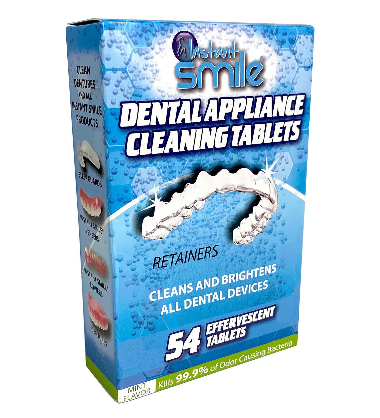 Instant Smile Retainers - Mint Flavored Effervescent Denture Cleaning Tablets - 54 Count | International Shipping Available - Buy Online on GoSupps.com