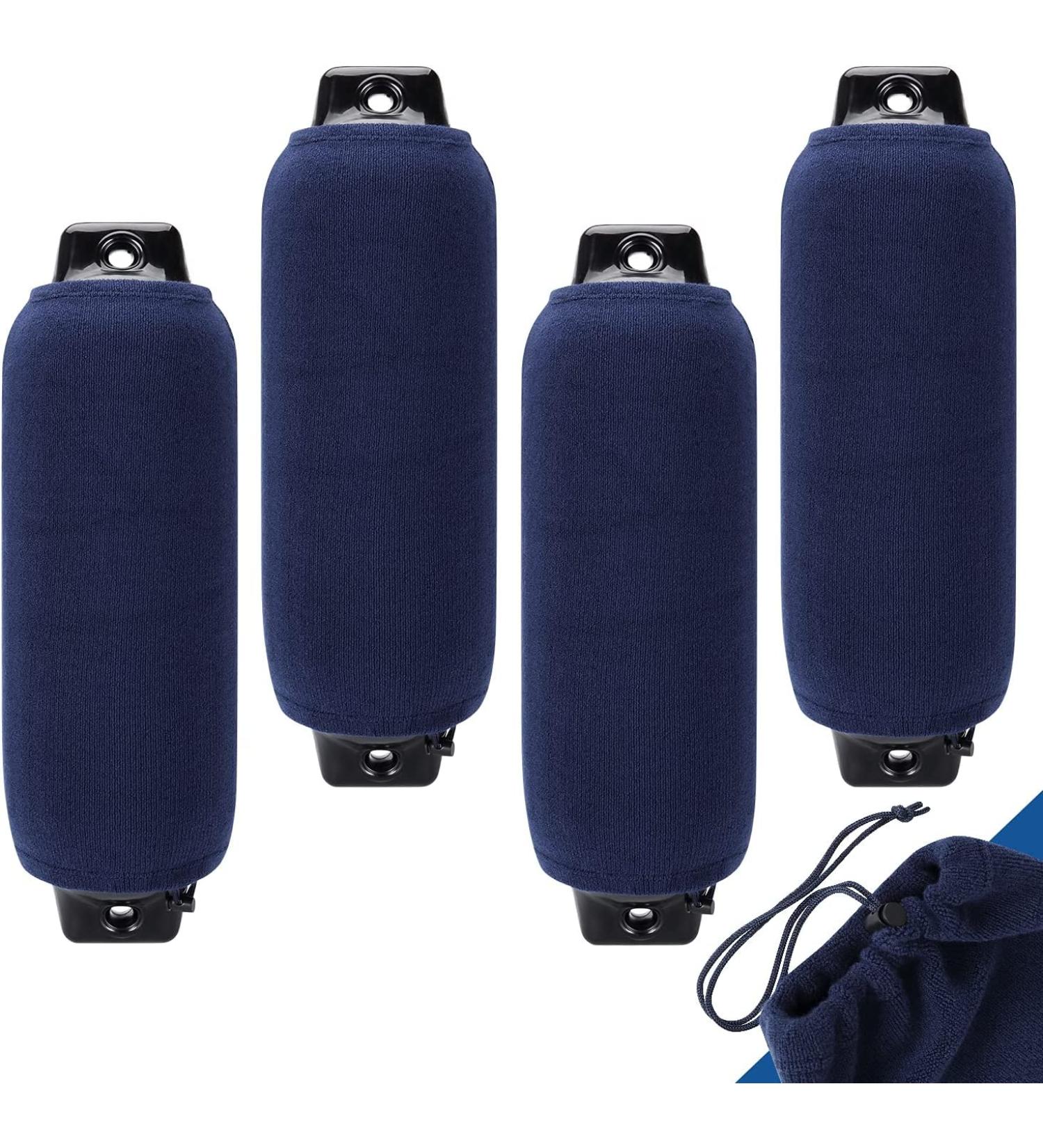 Affordura Navy Blue Fleece Boat Fender Covers 2 & 4 Packs - 8.5'' x 16'' & 10'' x 22'' Marine Bumper Covers for 6.5 or 8.5 Boat Fenders - Buy Online on GoSupps.com
