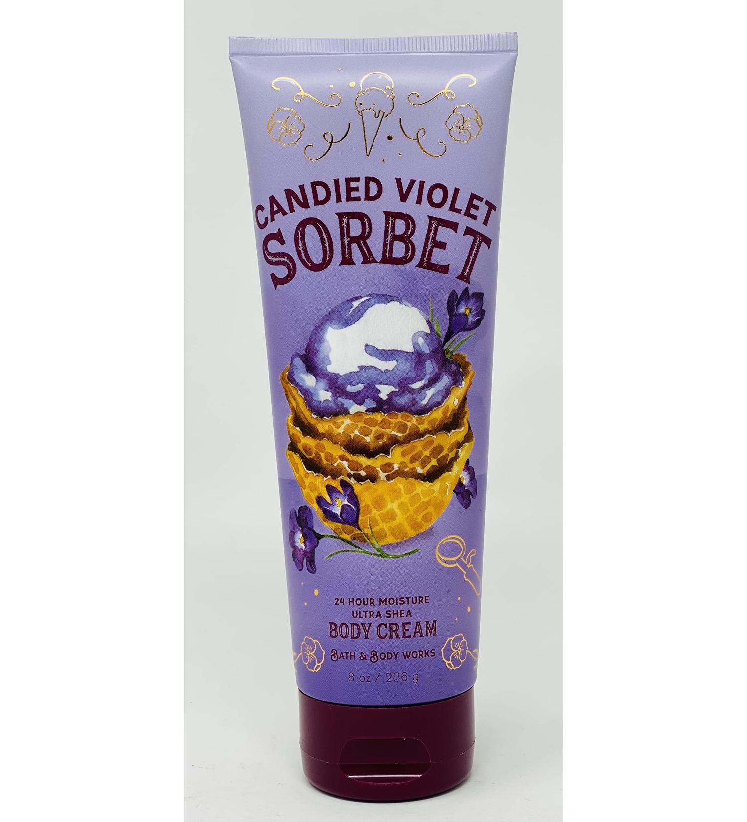 Bath & Body Works Signature Collection Ultra Shea Body Cream 8 Ounce (Candied Violet Sorbet)