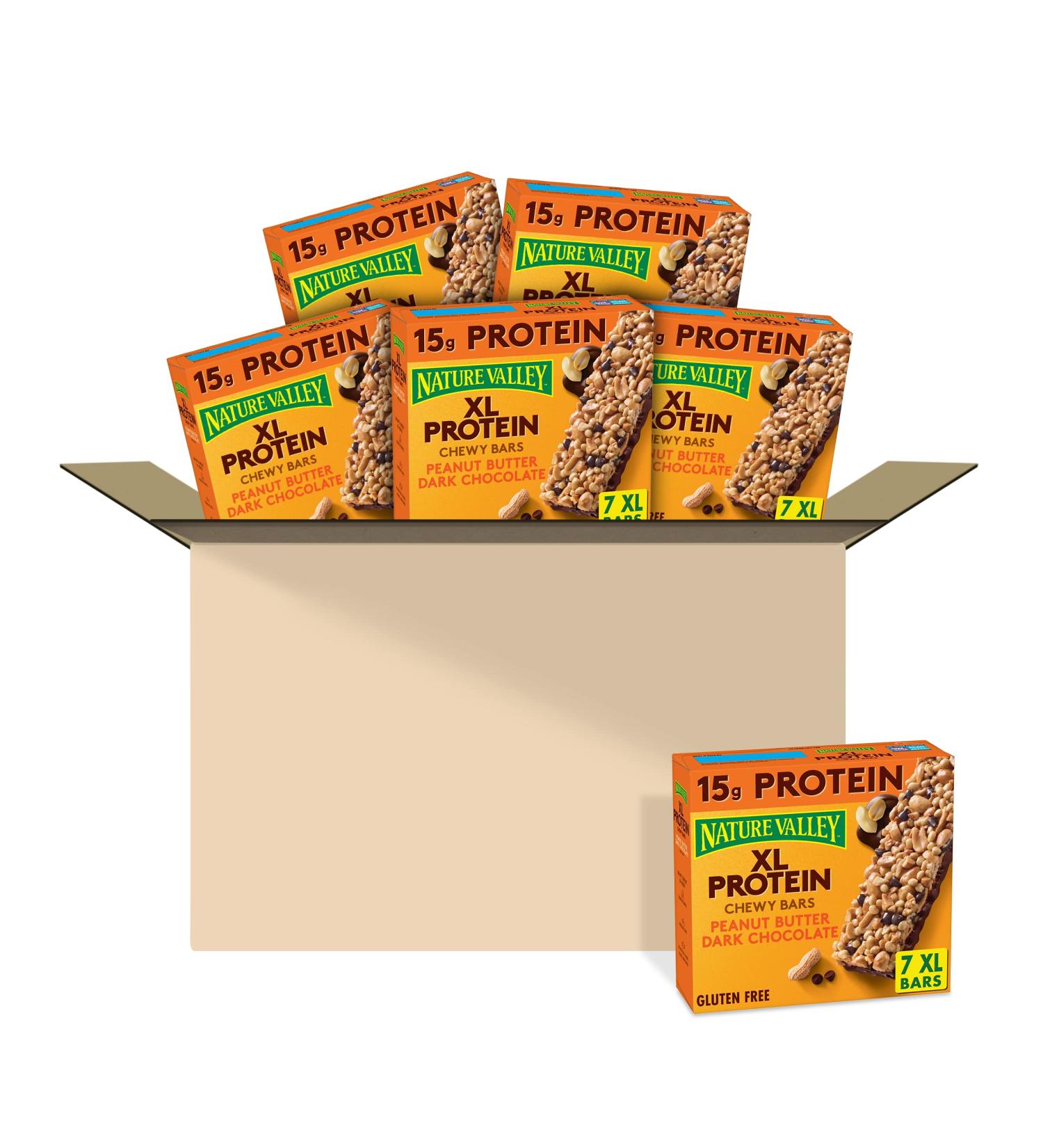 Nature Valley XL Protein Granola Bars - Peanut Butter Dark Chocolate - 7 ct (Pack of 6) - Buy Online on GoSupps.com