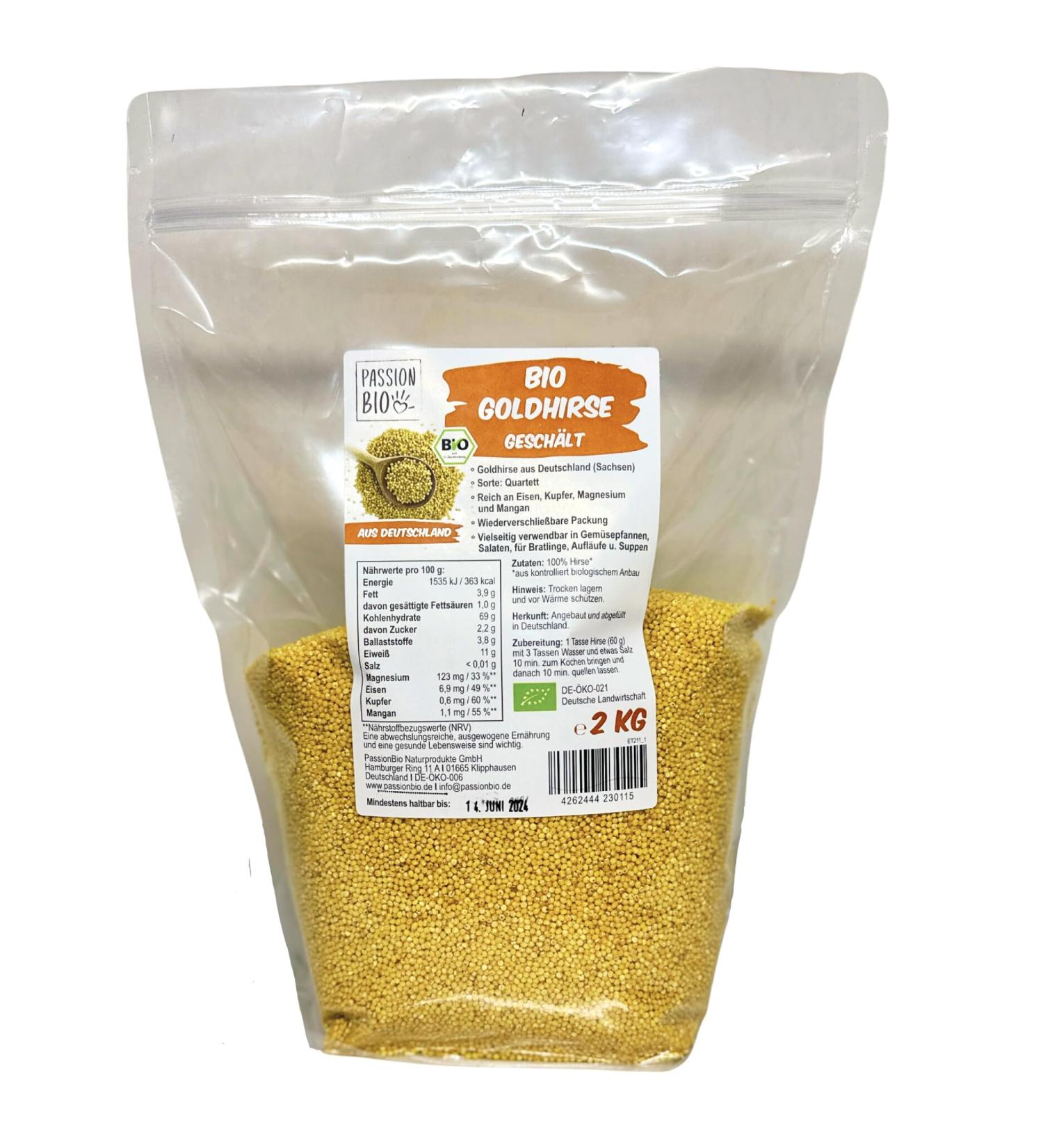 Organic Gold Deer 2 kg - Gluten-Free Versatile Millet from Germany | 100% Organic High in Iron Copper Magnesium & Manganese - Buy Online on GoSupps.com