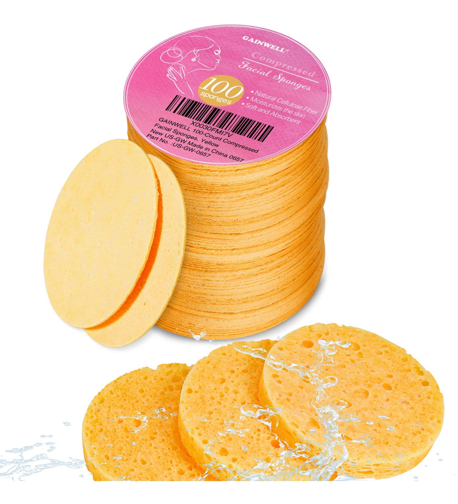 GAINWELL Compressed Facial Sponges - 100 Count for Personal Spa and Esthetician Use - Buy Online on GoSupps.com