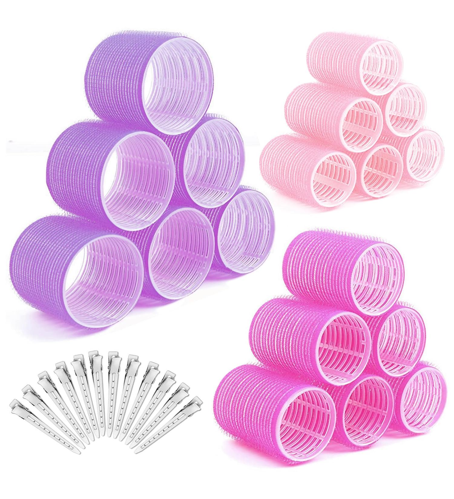 30-Piece Heatless Curler Set - Large Velcro Hair Winders for Effortless Curls | Self-Adhering with Clips - Professional Styling in 3 Colors - Buy Online on GoSupps.com