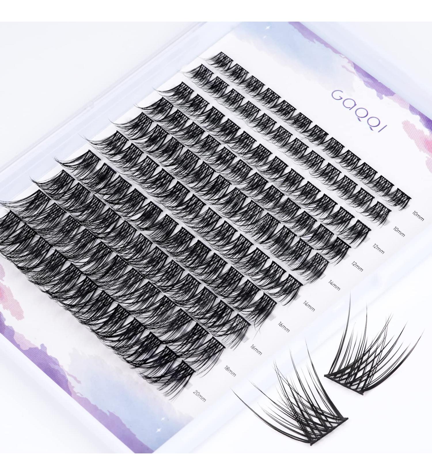 GAQQI DIY Lash Clusters 120 PCS C Curl Individual Lash Extension Wisps Mixed Length 10-20mm: Honey C Curl Makeup at Home - Buy Online on GoSupps.com