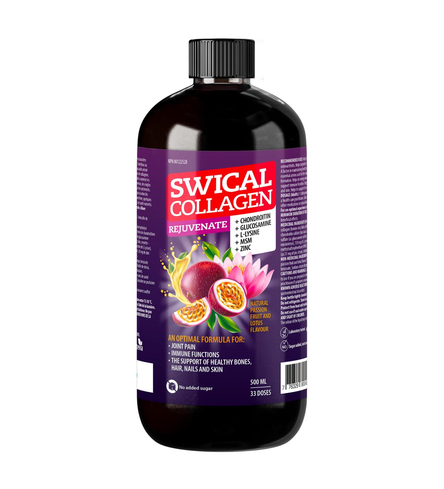 Swical Collagen Rejuvenate Liquid Collagen for Overall Wellness and Vitality 500 ml Natural Passion Fruit and Lotus Flavor - Buy Online on GoSupps.com