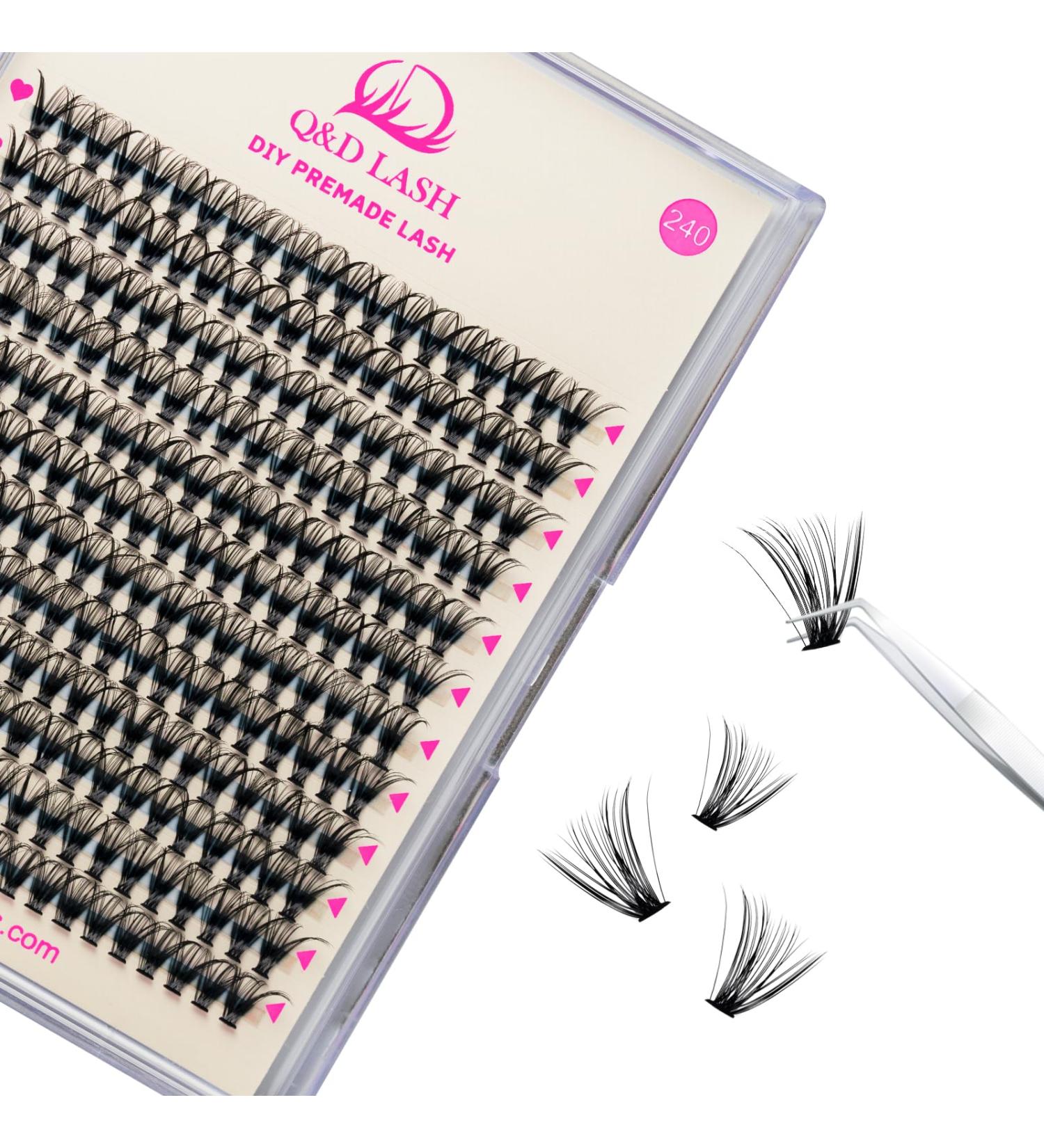Q&D LASH Lash Clusters - 240 PCS Reusable Individual Lashes | DIY Eyelash Extensions | Black Mink | 0.07-D-10MM - Buy Online on GoSupps.com