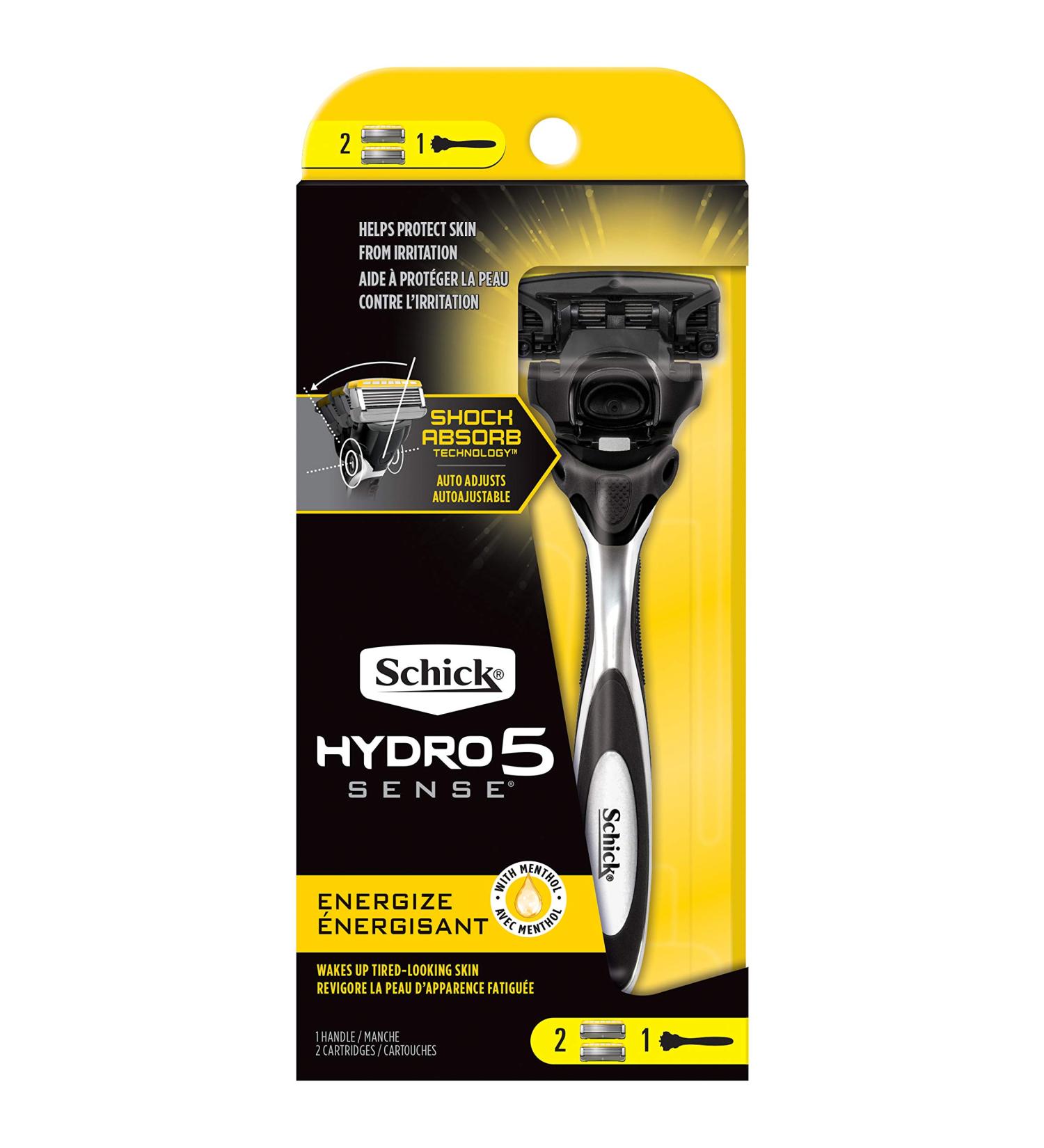 Schick Hydro 5 Sense Energize Razor - 1 Handle with 2 Refills for Men - Buy Online on GoSupps.com
